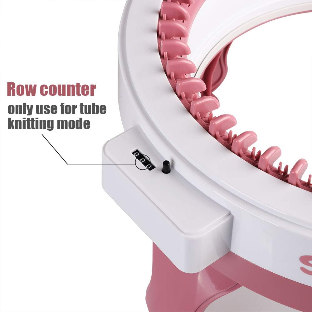 SENTRO 48 Needles Knitting Machine with Electric Adapter, Smart Weaving Loom Round Spinning Crochet Knitting Machines with Row Counter and Crank Handle Adapter Hex Steel Bit for Automatic Knit
