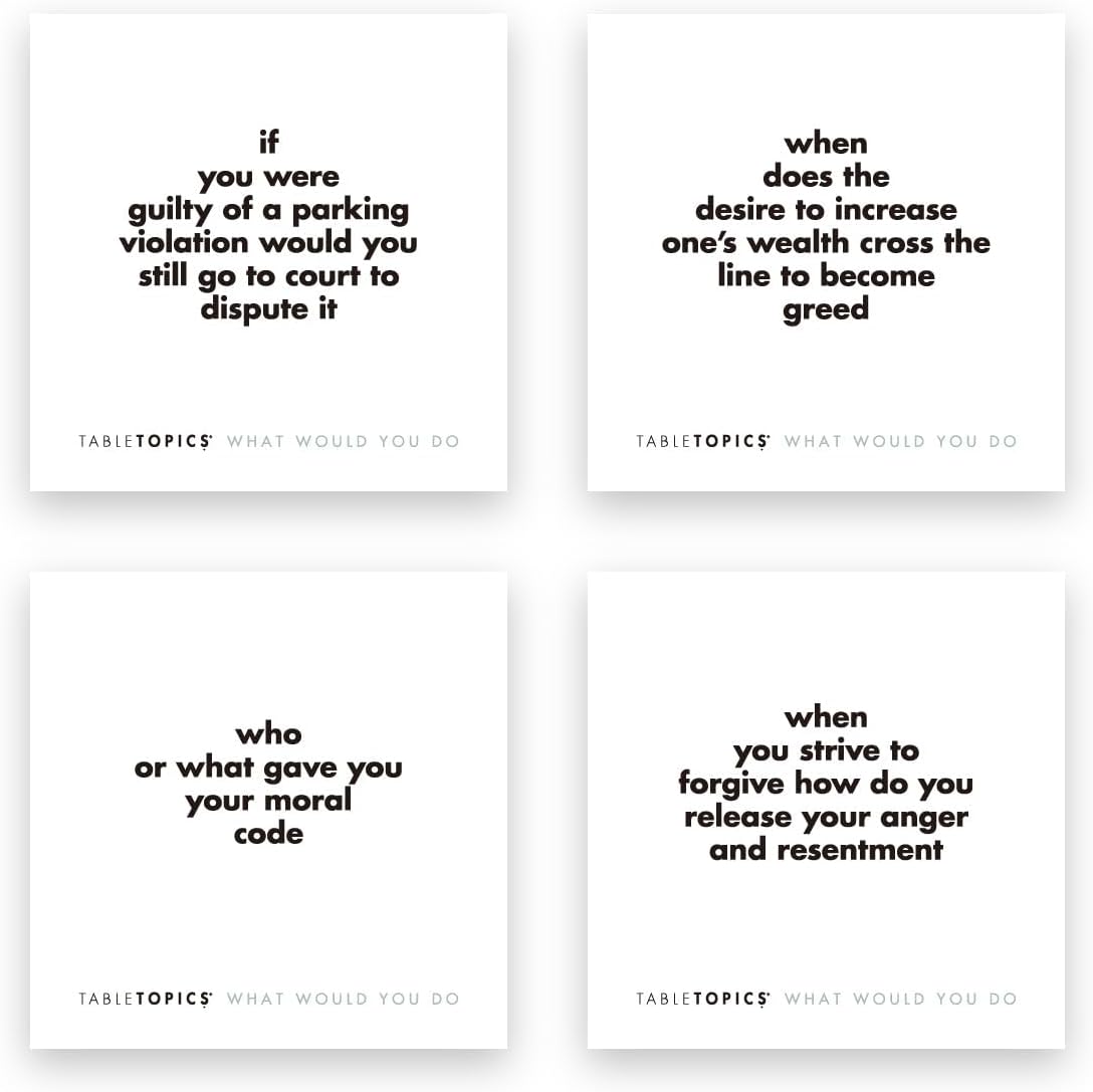 TableTopics What Would You Do Question Card Game - 135 Provocative Conversation Starter Cards for Parties with Adult Friends, Spark Lively Debates about Sticky Situations, Icebreaker Game