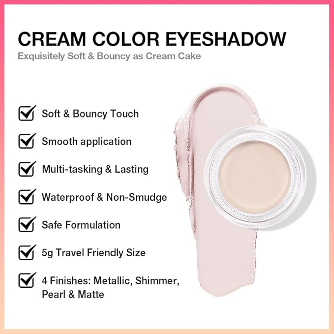 Single Cream Bright Nude Matte Eyeshadow Palette Makeup, Natural Single Mini Instant Holographic Eyeshadow For Older Women, Sombras Crema Para Ojos, Talc, Paraben & Cruelty Free, R01