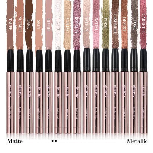 Girlactik Creamy Eyeshadow Stick- Long Lasting and Water-Resistant, Shimmering and Matte Colors Eye Shadow Stick Makeup, Built-in sharpener - 2 g / .07 oz (Royalty)