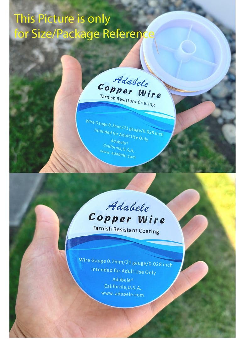 Adabele 65 Feet Premium Tarnish Resistant Round Jewelry Wire Copper Beading Wire Spool Bulk (0.8mm/20 Gauge) Sterling Silver Plated for DIY Craft Jewelry Making BF285-8