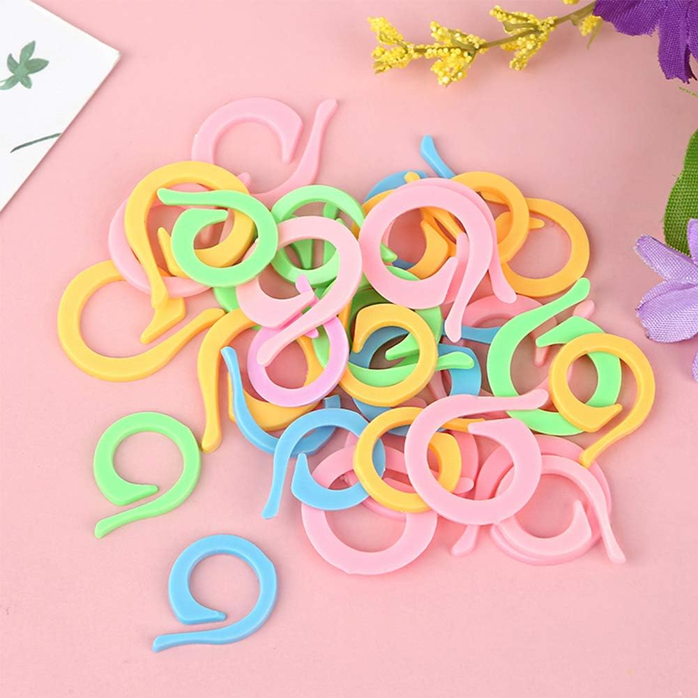 Lokunn 40Pcs Stitch Markers for Crocheting, Crochet Stitch Markers Ring, Multicolor Knitting Stitch Markers for Knitting and Crocheting, Small and Large Locking Markers