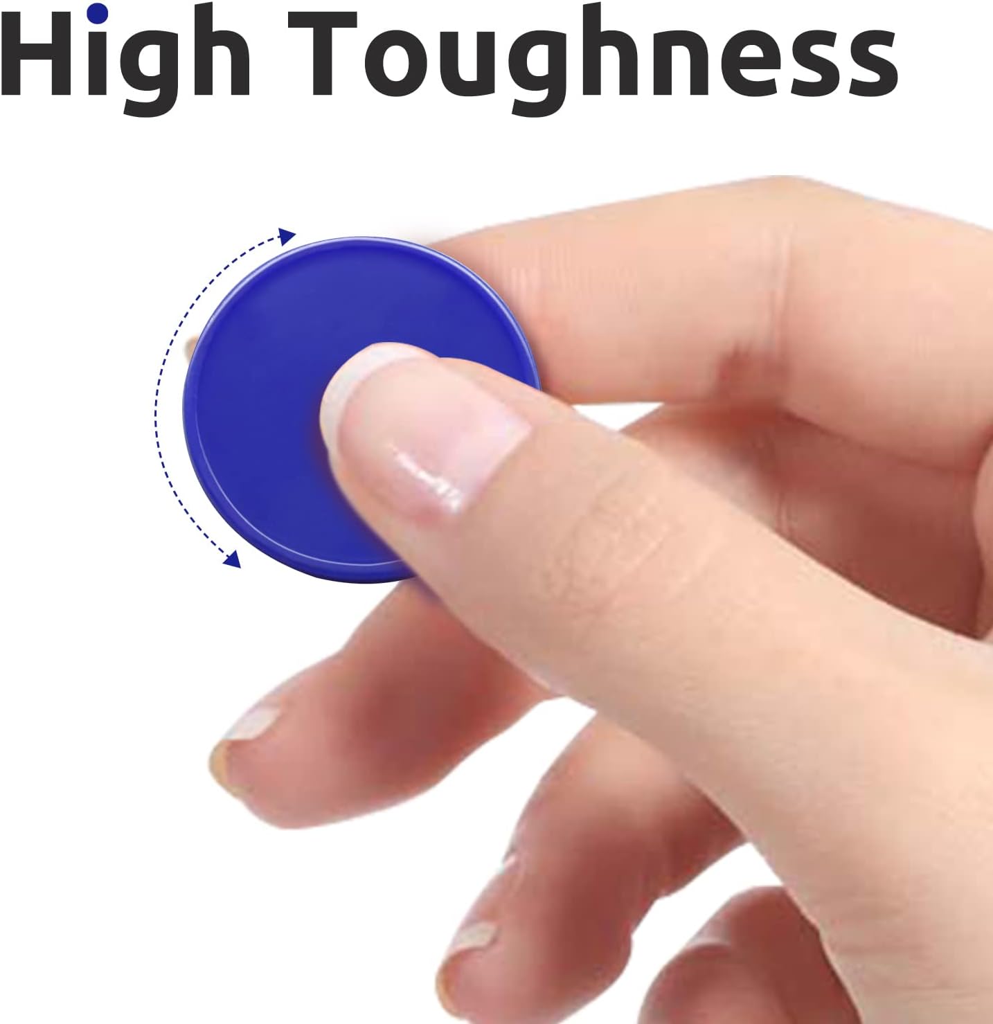 Set of 100 Opaque Plastic Learning Counters Mini Poker Chips Game Tokens with Storage Box (Blue, 1 Inch)