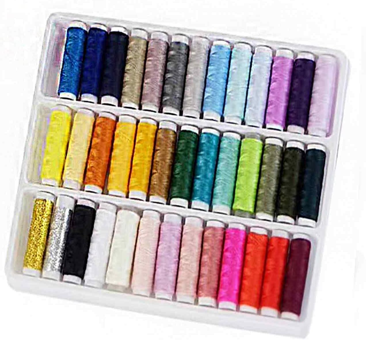 39pcs 109 Yard Mixed Colors Polyester Spool Sewing Thread for Hand Machine, Random Color, Multi-Colored Sewing Thread, for Quilting Stitching, Hand Sewing, Machine Sewing