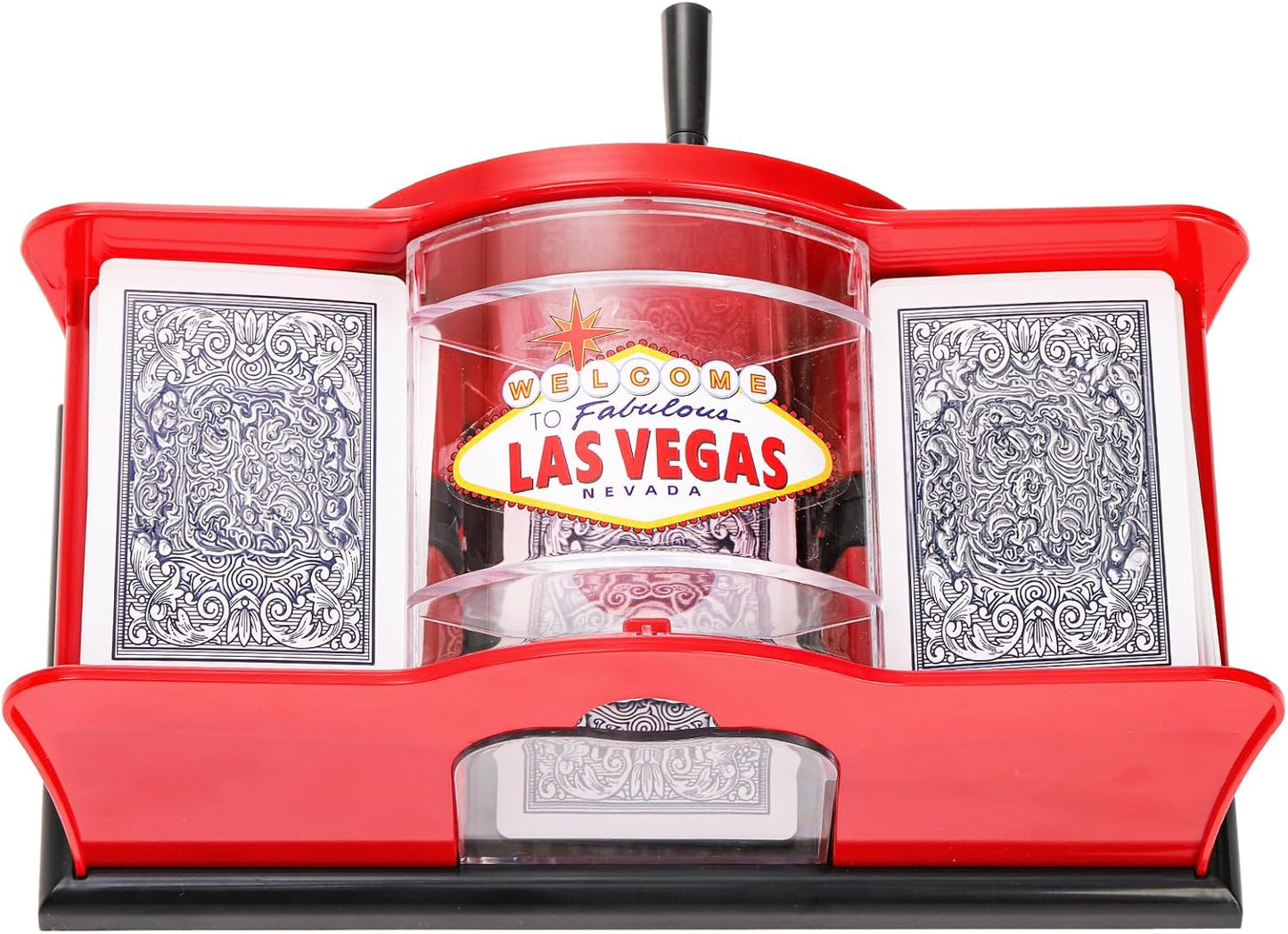 Frcctre Manual Card Shuffler 2 Deck with Hand Crank, Manual Poker Card Shuffler Cards Mixer Machine for Standard Size Playing Cards