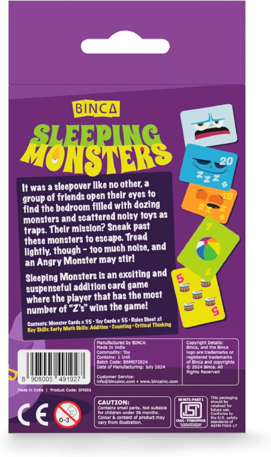 Halloween Card Game - Sleeping Monsters, Sneakiest Strategy & Suspense Game for Kids, Teens & Adults, Fun for Family Game Night, Educational for Ages 5 & Up, 2-5 Players