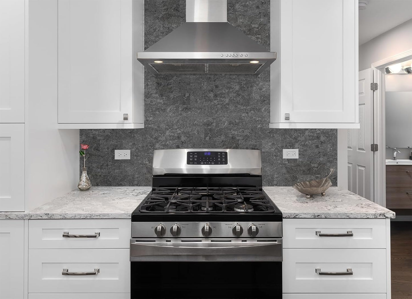 100 Pieces Peel and Stick Backsplash for Kitchen, 3" x 6" PVC Subway Tile 2026 Upgraded Gray Concrete Stone Backsplash Stick on Tile Elevate Kitchen Fireplace RV