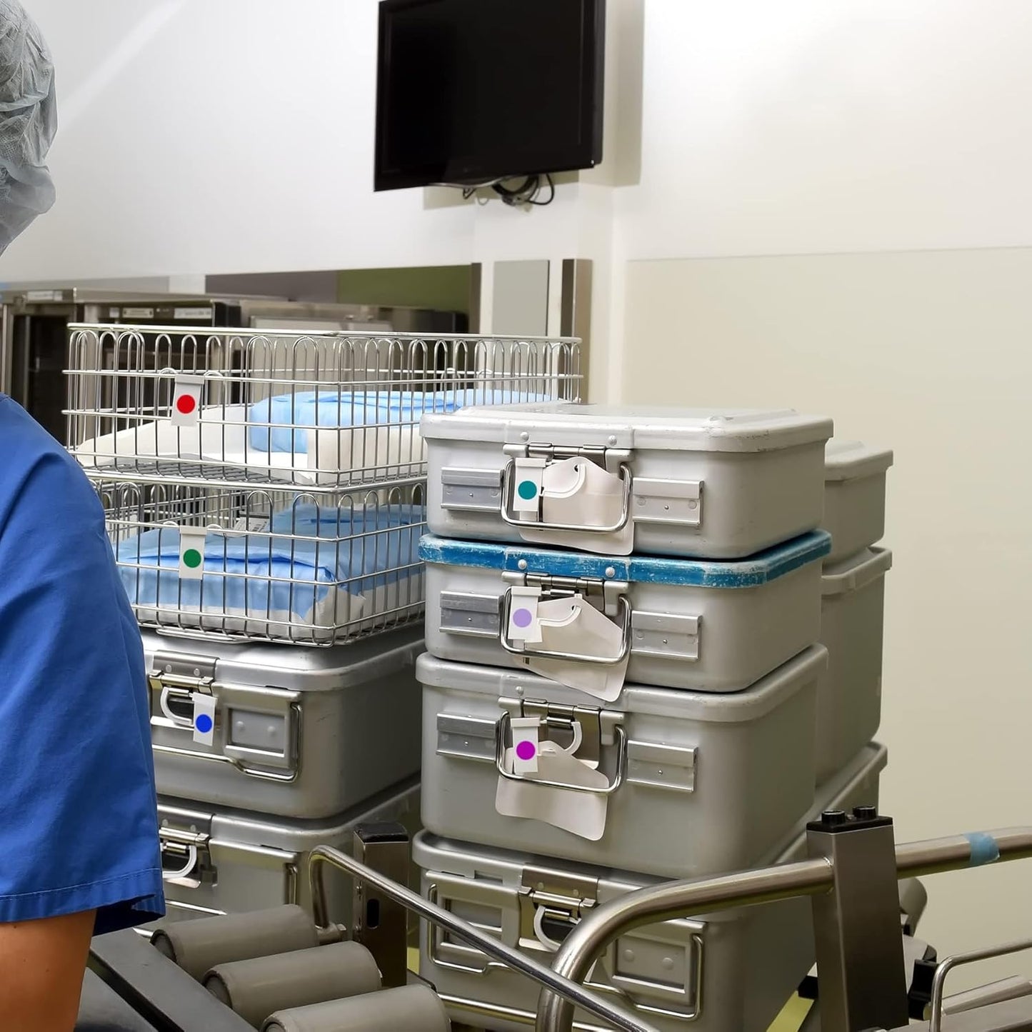 ChromaLabel 1 Inch Circle Sticker Labels, High Visibility Round Colored Stickers, Removable Sticky Dots - 1000 Dot Labels per Dispenser Box, Fluorescent Pink Stickers - Case of 5