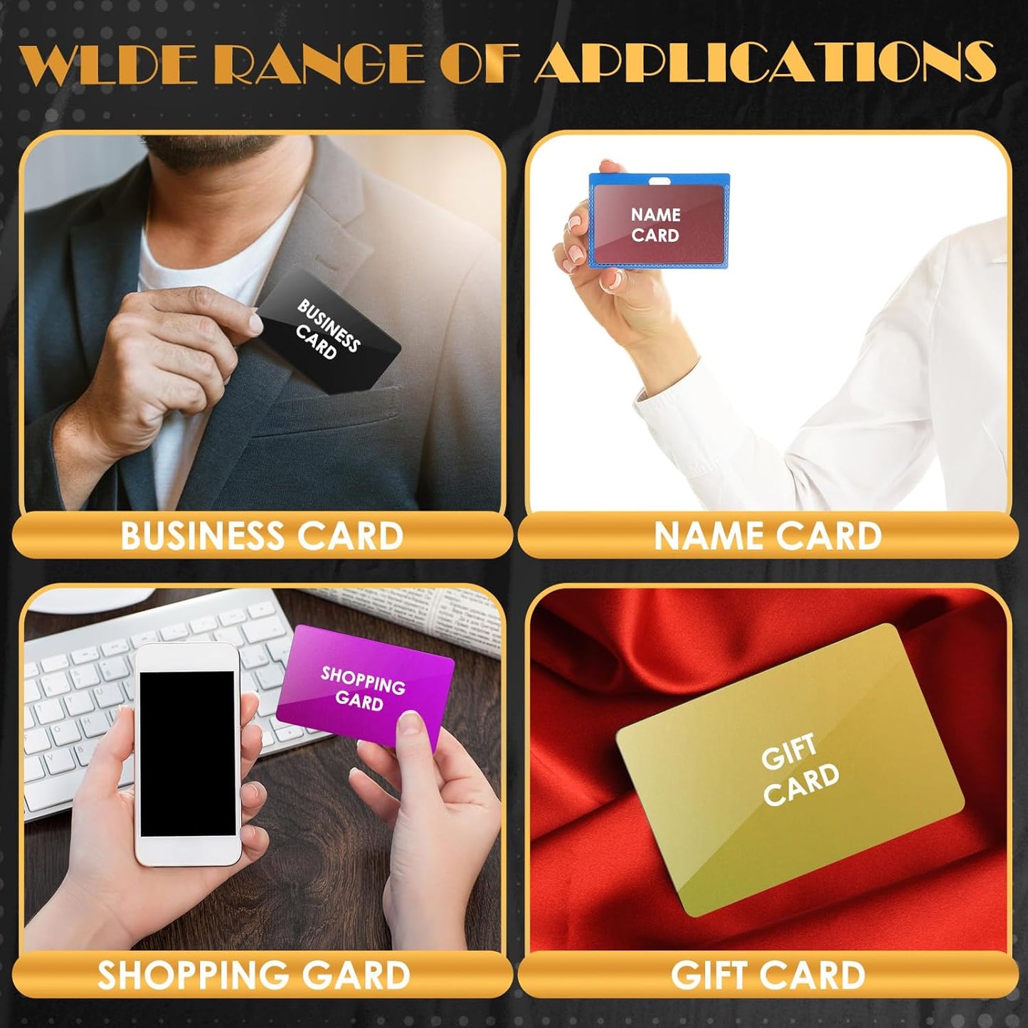 weparmeety 100 Pcs Metal Engraving Blanks Colorful Aluminum Sheet Laser Engraving Business Card Multipurpose DIY Gift Cards 86 x 54 x 0.21 mm(5 Colors)