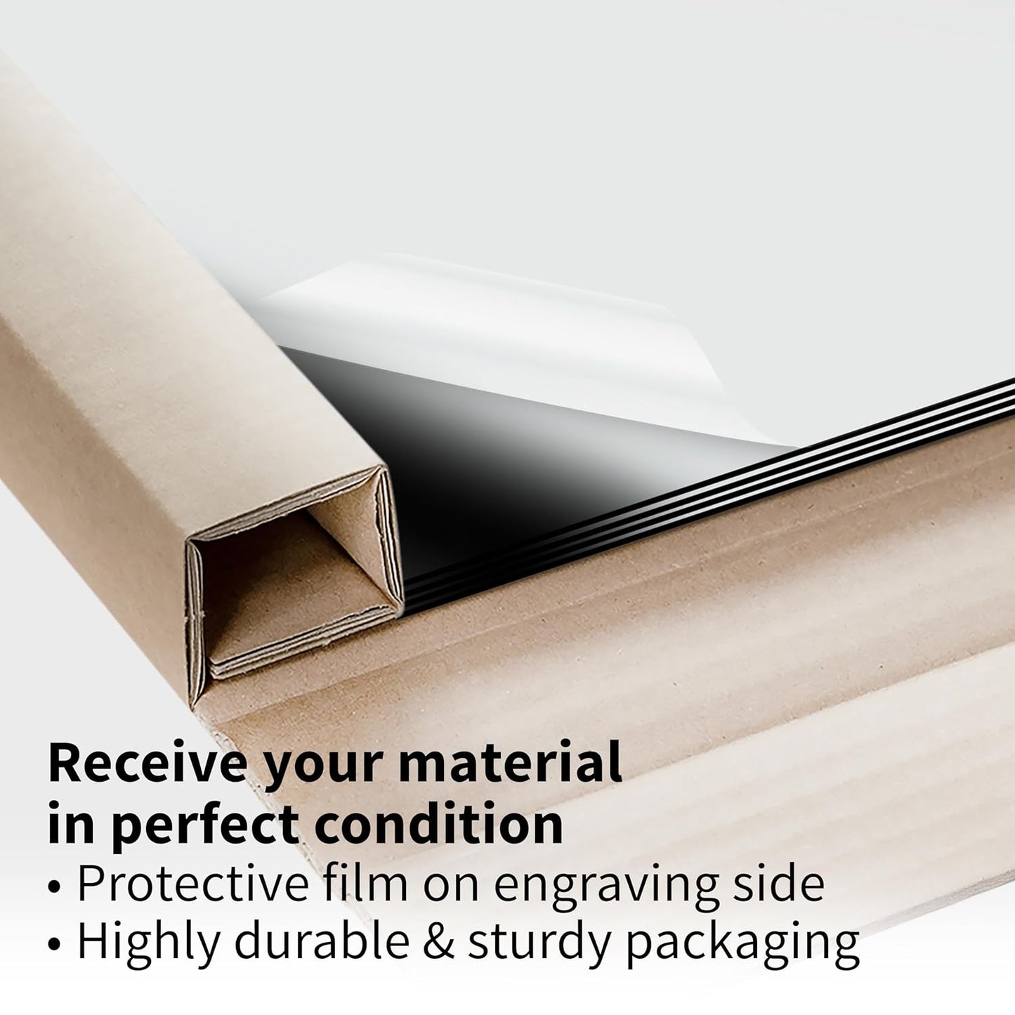 Trotec | Metallic Looking Acrylic Sheet | 12"x24"x1/16, 4 Pcs | Bright Chrome/Black | Metallic Finish - Scratch Resistant for Laser Engraving & Cutting,Printing,Glowforge,Name Plate | USA Made