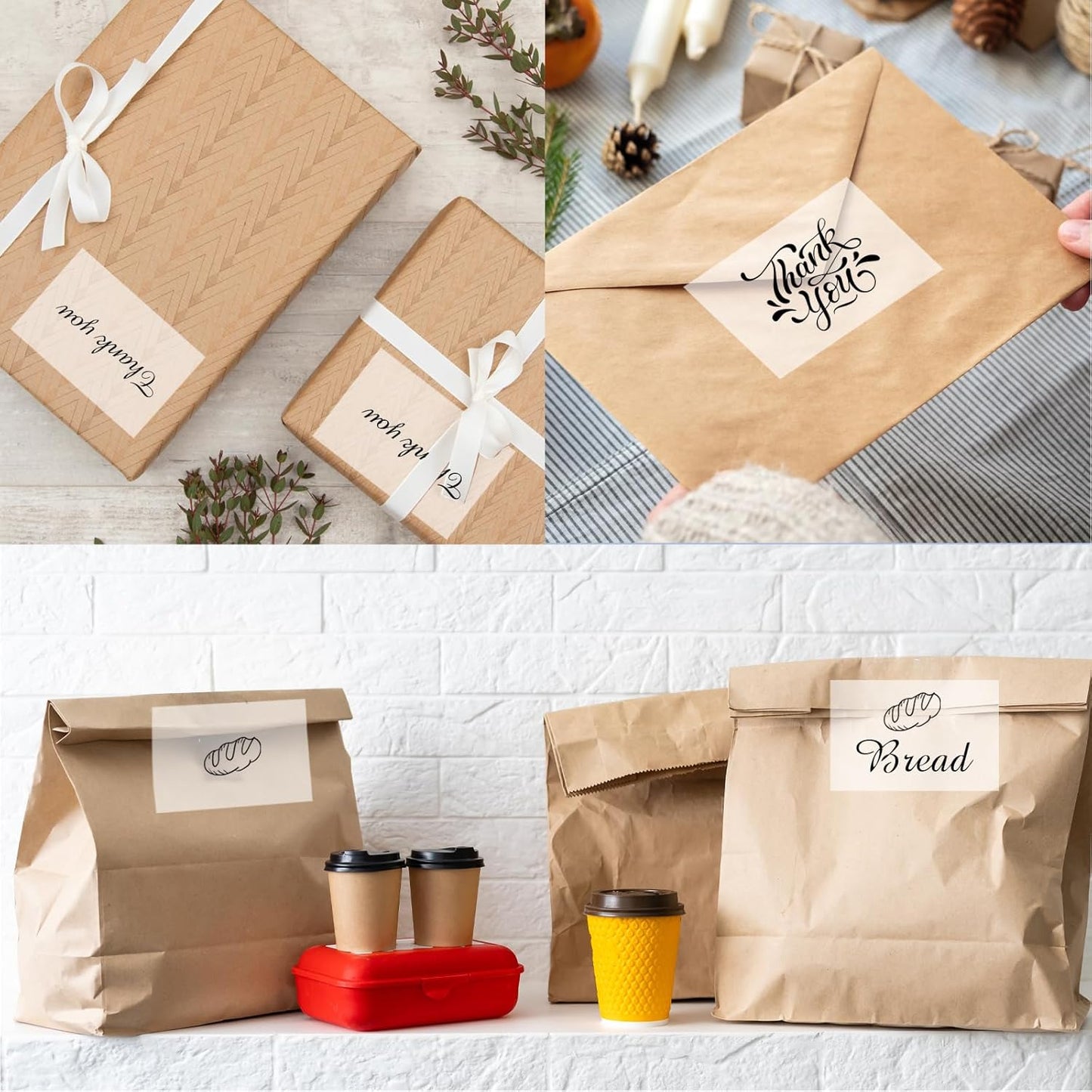 2" x 3" Transparent Thermal Label Stickers,Waterproof Thermal Printer Sticker Labels for Gift Wrapping, Self-Adhesive Name Price Tag DIY Custom Logo Design (280 pcs,Clear)