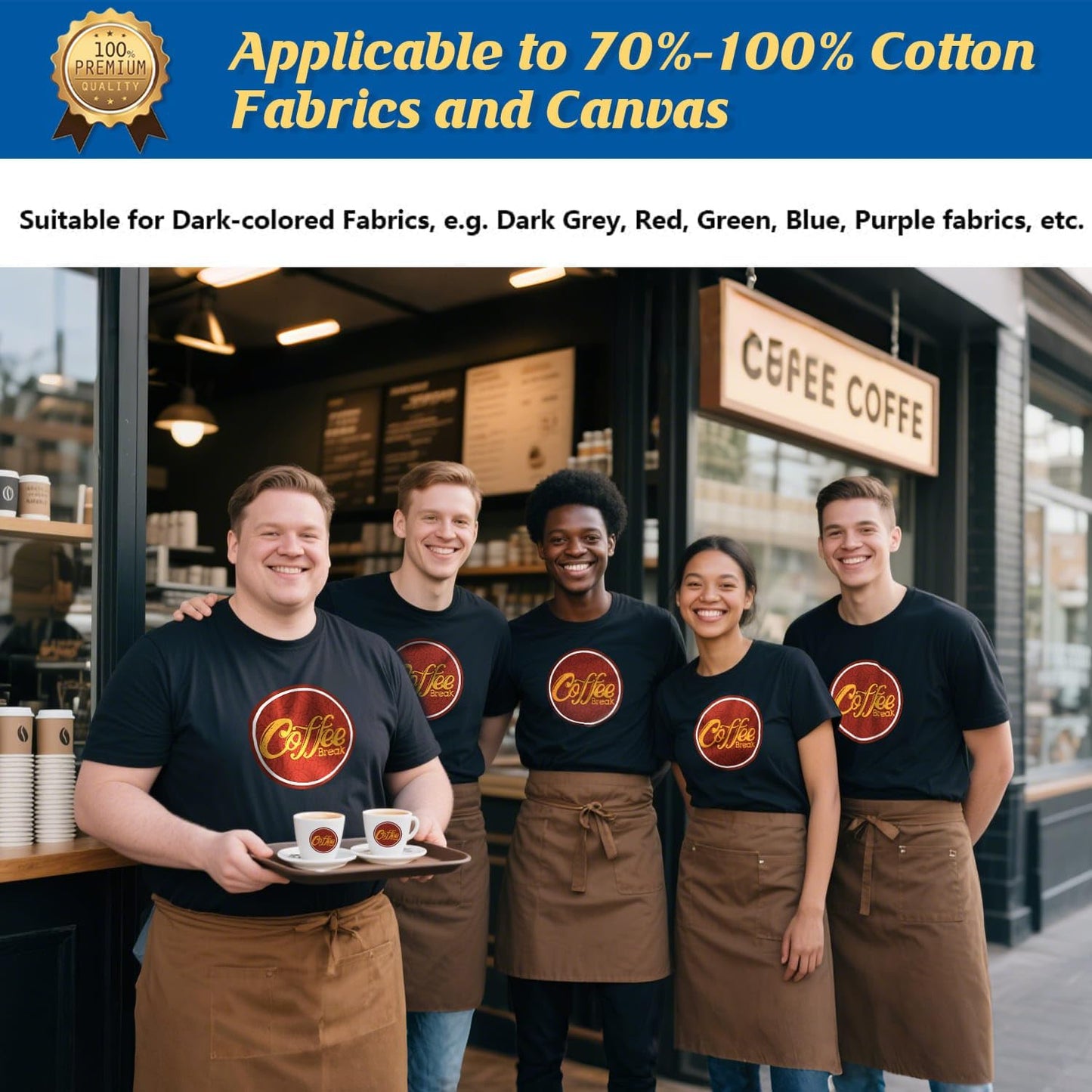 TransOurDream Tru-Heat Transfer Paper for Inkjet & Laserjet Printer (500 Sheets, 8.5x11", Dark 3.0) Printable HTV Heat Transfer Vinyl for T Shirts Iron on Transfers for Dark Fabrics