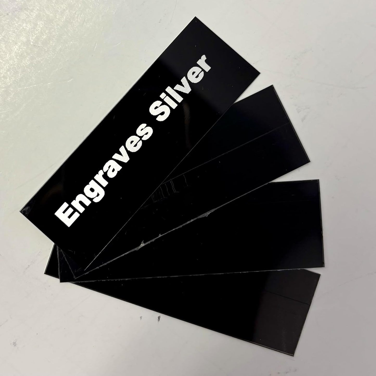 Blank Metal Plates for Laser Engraving - 4 Pack | Aluminum Sheets 0.020" Thick | CO2, Diode, Fiber Laser Compatible | Multiple Sizes & Colors (Black (engraves silver), 2x8.25 inch)