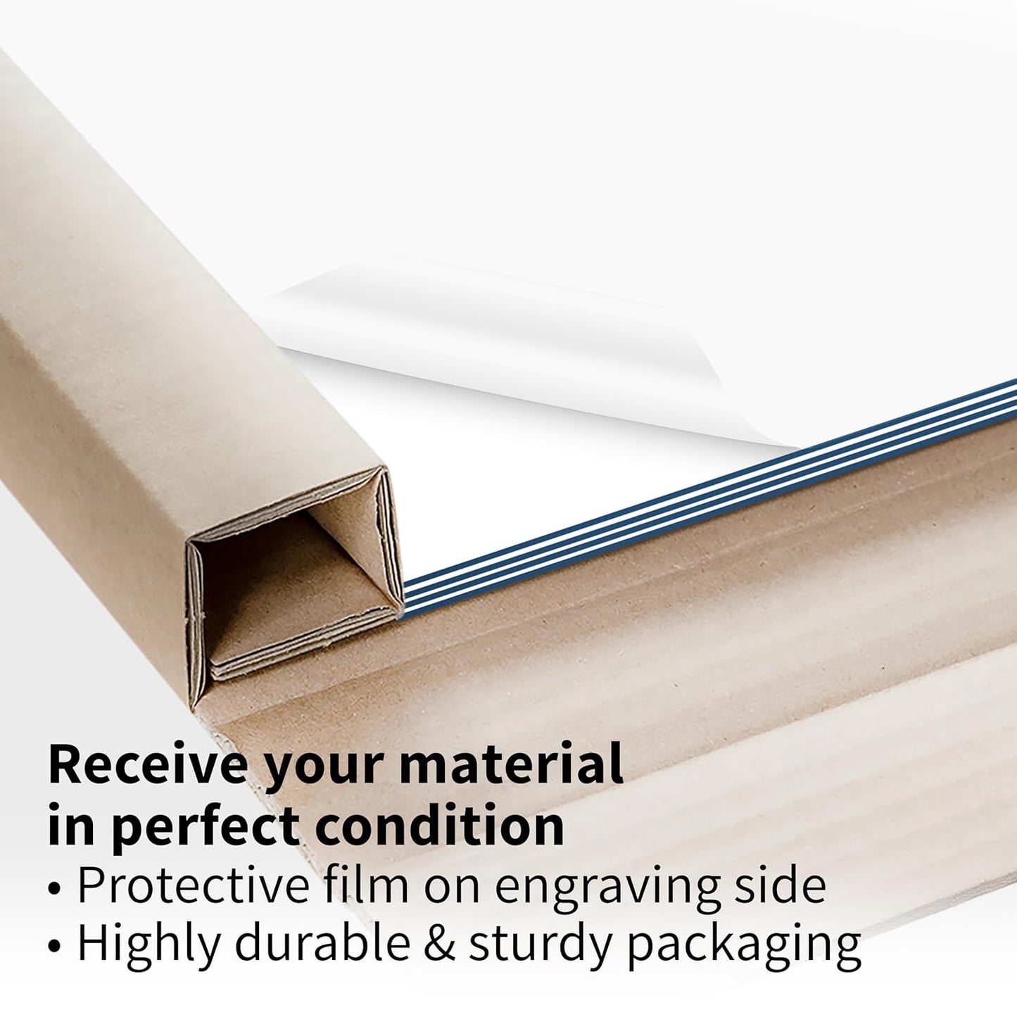 Trotec TroLase | 12"x20"x1/16", 4 Pcs | White/Blue | 2 Ply | Modified Acrylic | Laser Engraving Double Color Plastic Sheet | Engraving Blanks for Laser, Saw, Guillotine | Made in USA