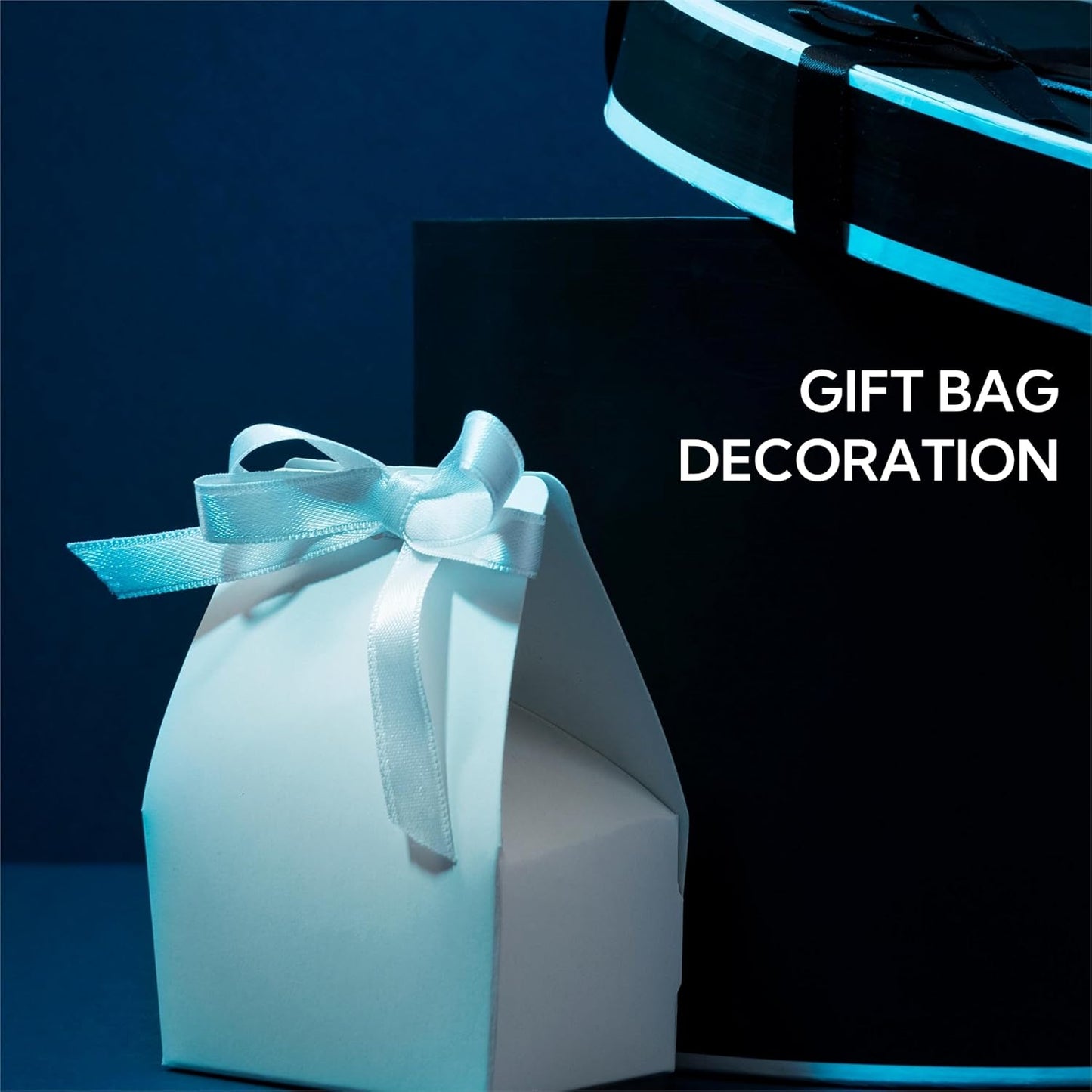 1 Inch 100 Yards Satin Ribbon Black, Solid Color Fabric Ribbon for Gift Wrapping, Wedding, Polyester Gift Ribbon for Birthday Party Decoration, Craft, Hair, Floral, Sewing