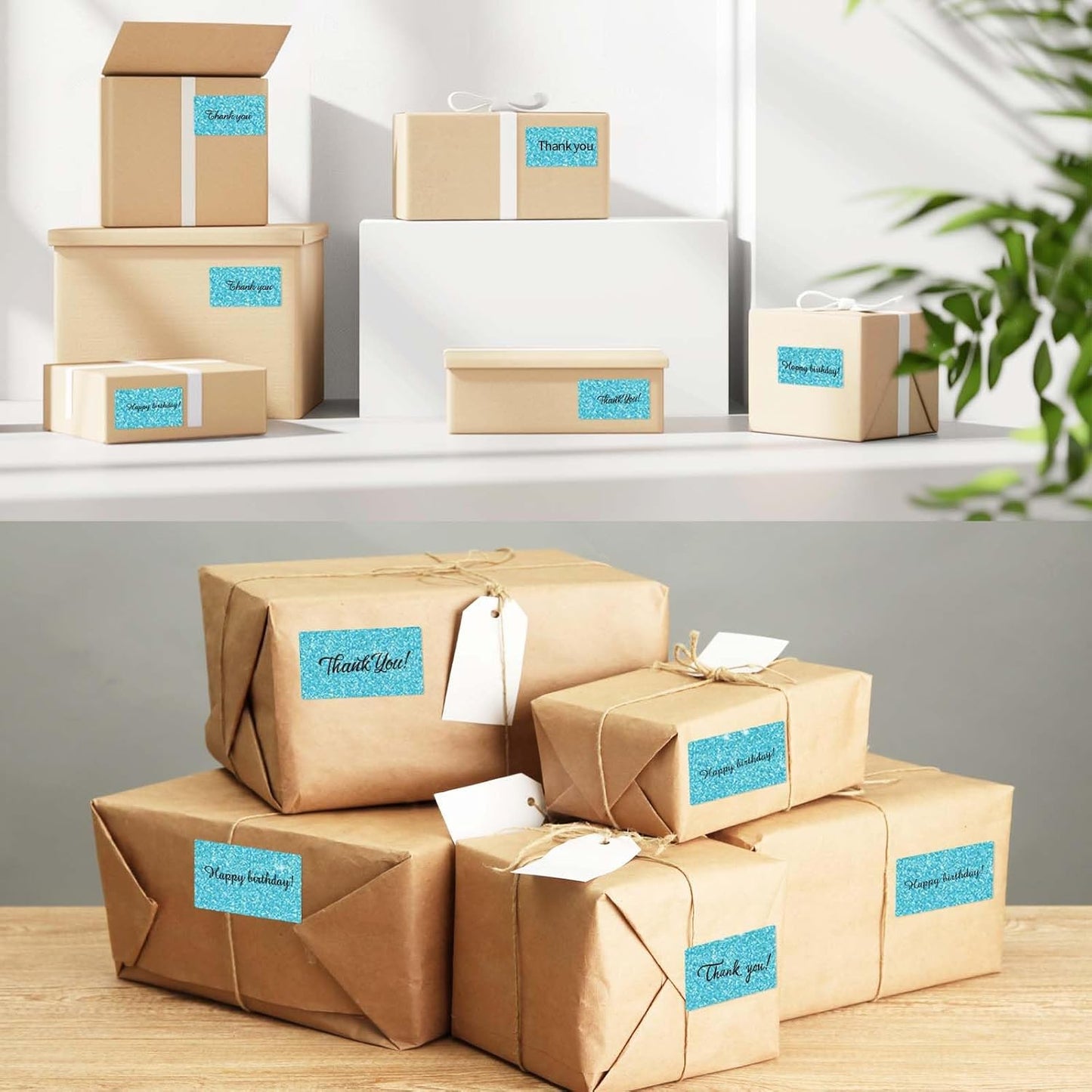 2.25"x1.25" Holographic Thermal Labels Stickers, Glitter Direct Thermal Printer Labels, Waterproof Self-Adhesive Address Shipping Label Stickers, 300 Sheet/ 1 Roll, Holographic Shiny Blue