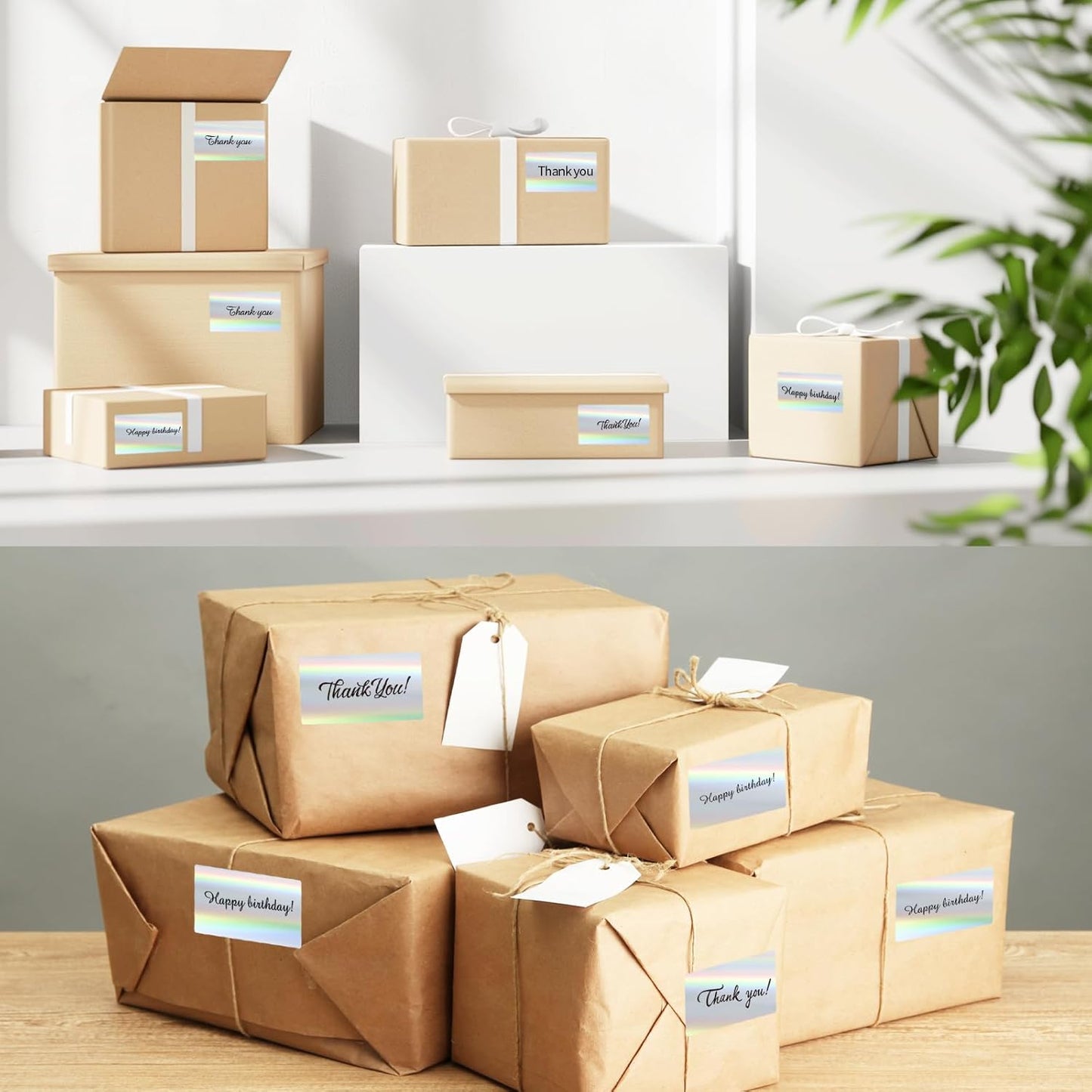 2.25"x1.25" Direct Thermal Labels, Holographic Thermal Printer Labels for Barcode, Self-Adhesive Address Shipping Thermal Label Stickers-1 Roll, 300 Labels, Holographic Silver