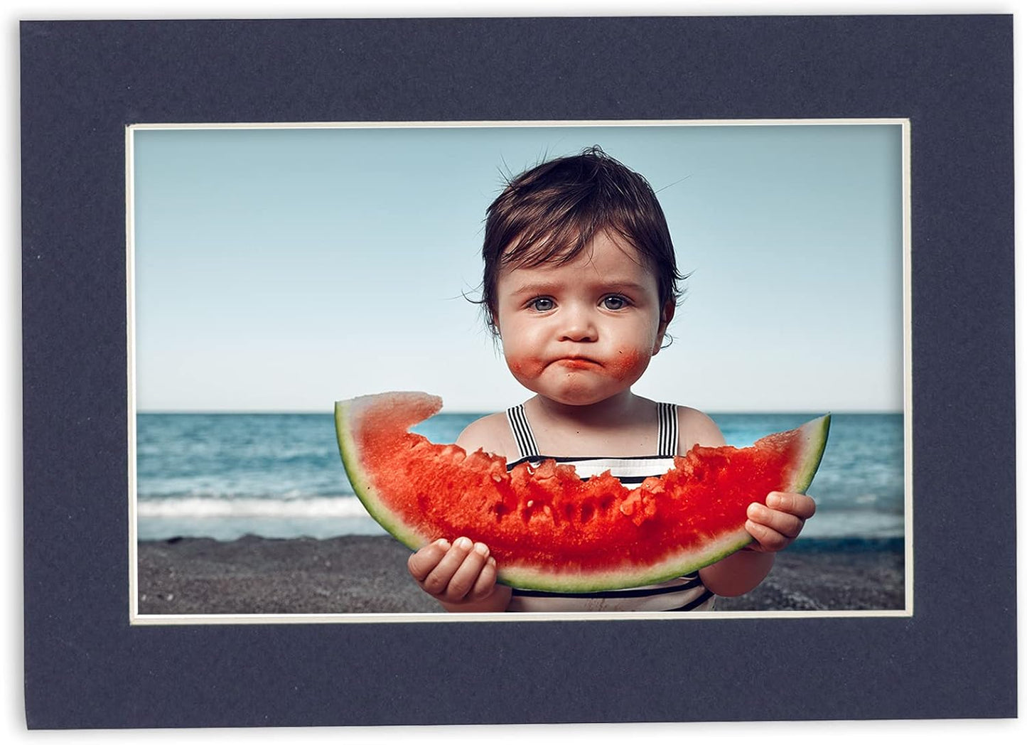 5x7 Mat for 8.5x11 Frame - Precut Mat Board Acid-Free Navy 5x7 Photo Matte Made to Fit a 8.5x11 Picture Frame, Premium Matboard for Family Photos, Show Kits, Art, Picture Framing, Pack of 1 Mat
