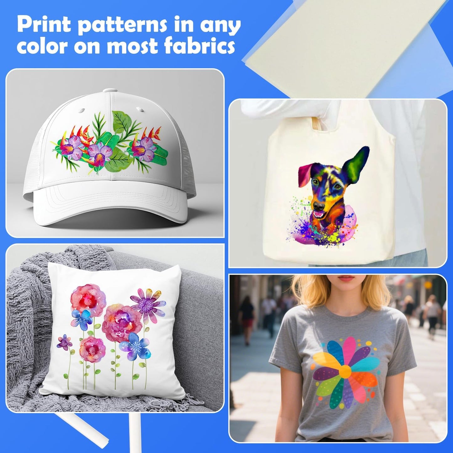 ZEHRAI 50 Sheets DTF Transfer Film 8.5" x 11" Double Sided Matte, Clear Cold Peel, Direct to Film Heat Transfer Film for All Fabric and Colors T-Shirts Textile