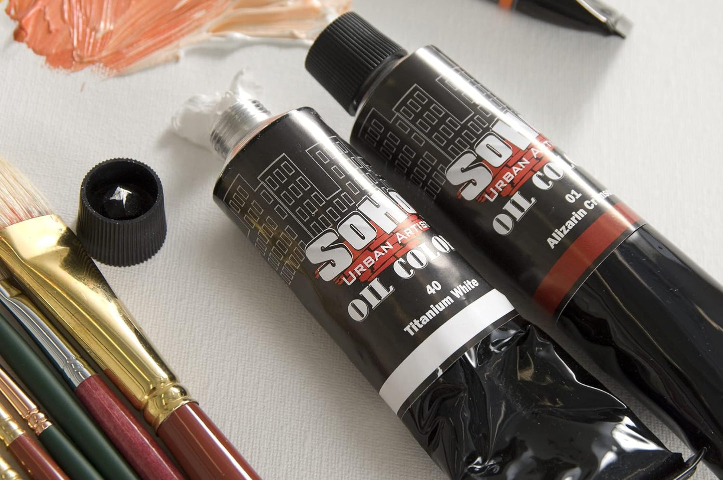 Soho Urban Artist Oil Paint - Cadmium Red Deep Hue, 430 ml Can - Best Valued Oil Colors for Painting, Excellent Pigment Load