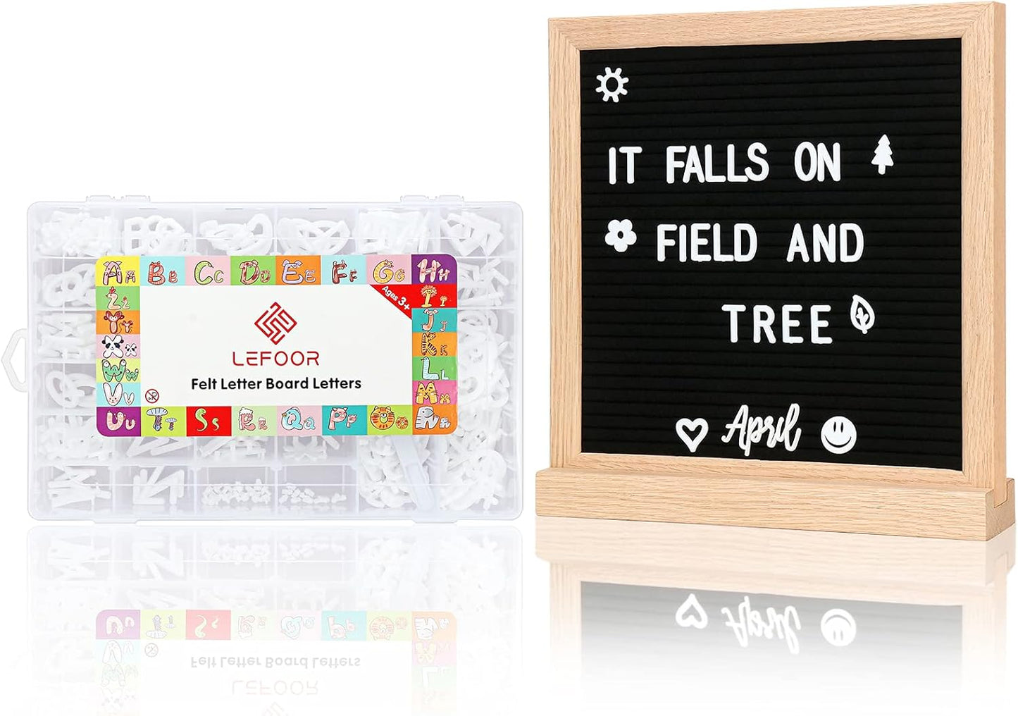 Letter Board Letters Only,504 PRE-Cut Characters (1 Inch,White) with Sorting Tray,Felt Board Letters