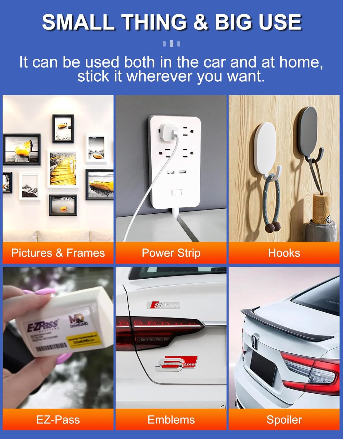 Strongest Double Sided Tape,Waterproof Heavy Duty Mounting Tape Made of 3M PE, Length 29.5 Ft (Width 1.18in & 0.59in), White Strong Adhesive Foam Tape for Walls Decor Picture Strips