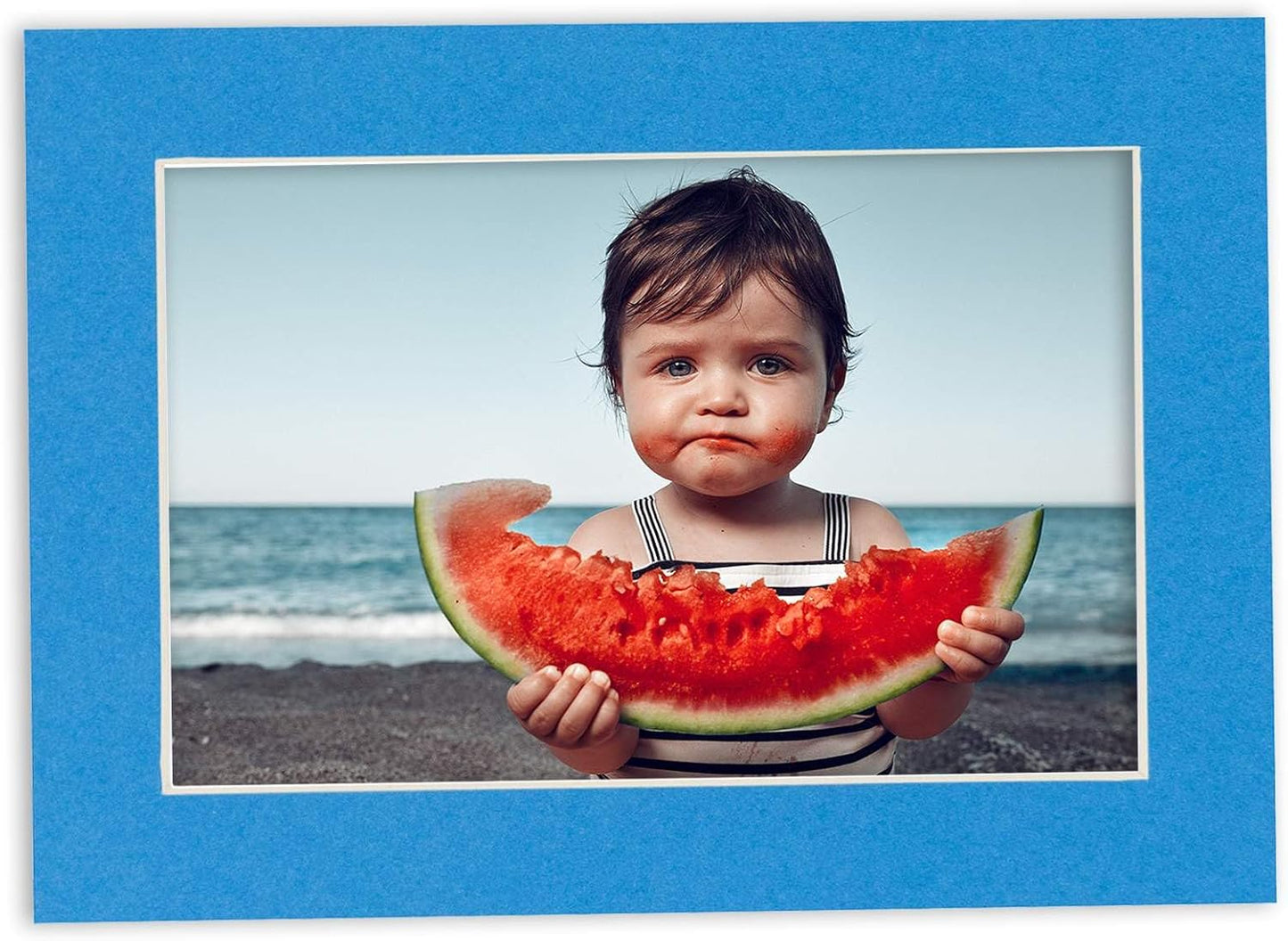 5x7 Mat for 8.5x11 Frame - Precut Mat Board Acid-Free Bay Blue 5x7 Photo Matte Made to Fit a 8.5x11 Picture Frame, Premium Matboard for Family Photos, Show Kits, Art, Picture Framing, Pack of 1 Mat