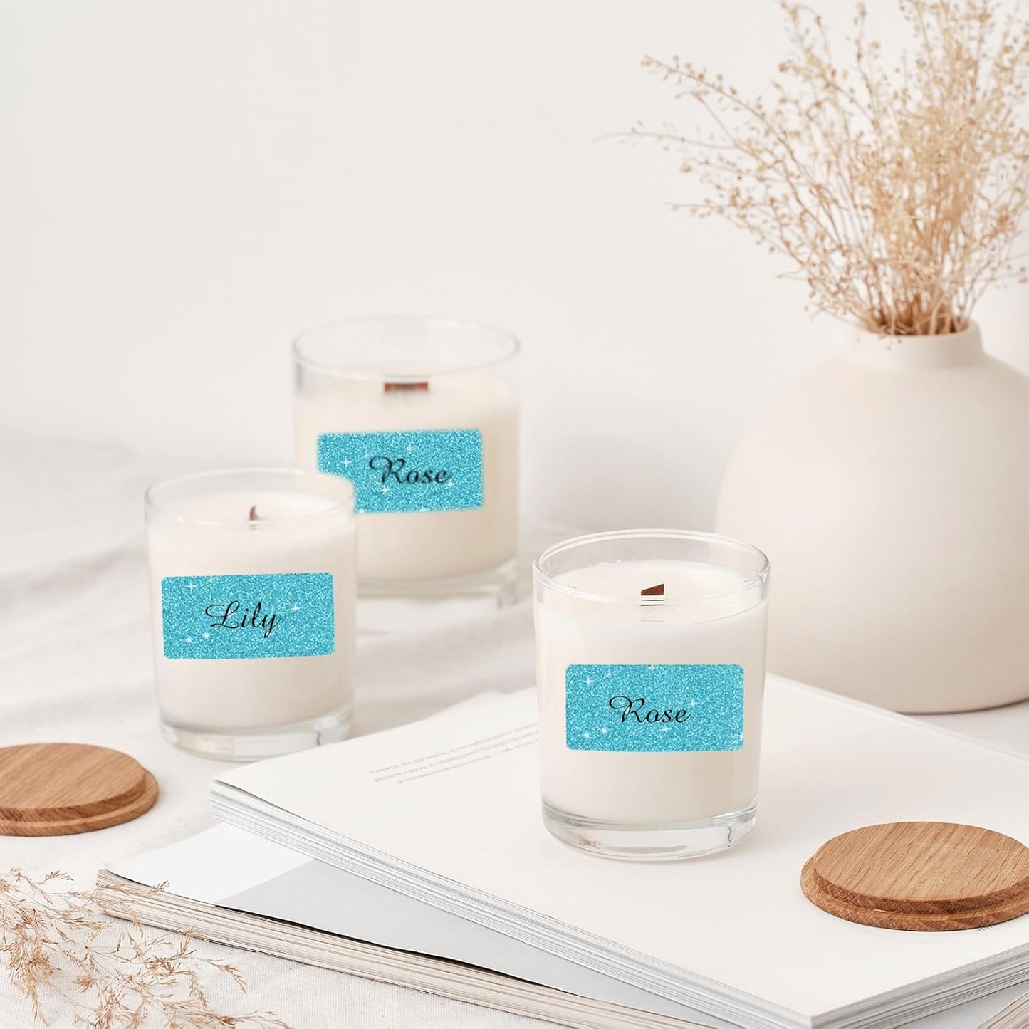 3x2 Inch Holographic Thermal Labels, Glitter Blue Thermal Sticker Labels, Waterproof Thermal Printer Stickers for Price, Barcode, Name, Custom Logo Design, 200 Pcs/Roll