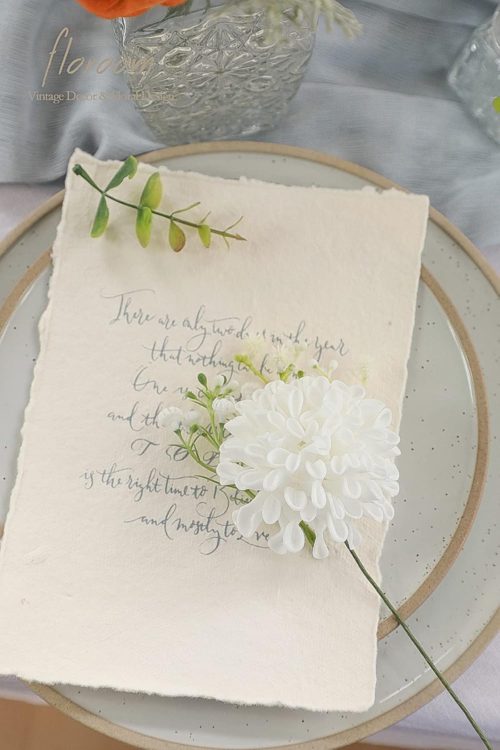 Floroom Artificial Dahlia Flowers 25pcs Real Looking White Foam Fake Roses with Stems for DIY Wedding Bouquets Bridal Shower Centerpieces Floral Arrangements Party Tables Home Decoration