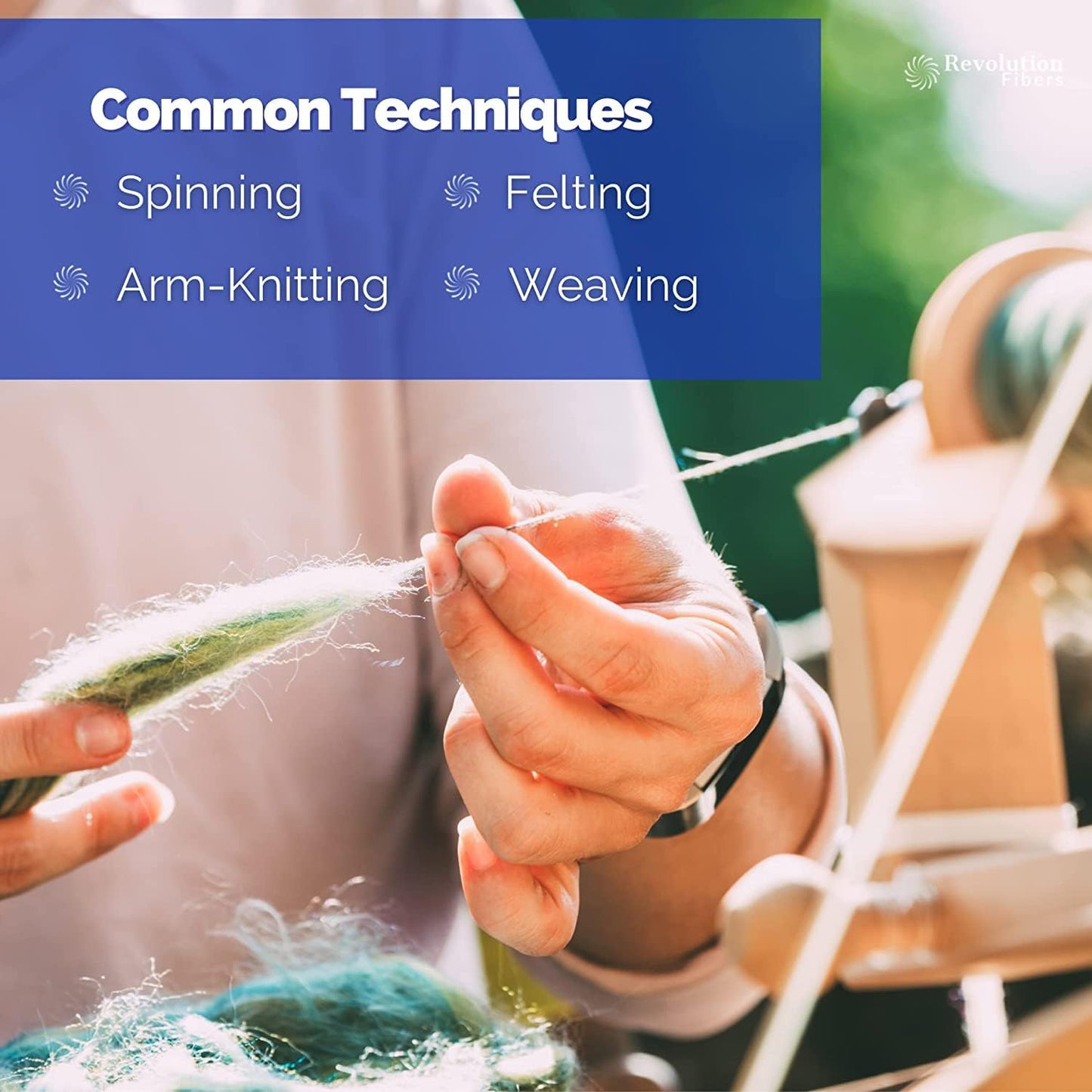 Revolution Fibers Merino Wool Combed Top | 1 lb Premium Wool Roving | 22 Micron, Best Merino Wool for Spinning, Tapestry, Needle Felting, Big Yarn Roving and Wall Hangings (Sage Green)