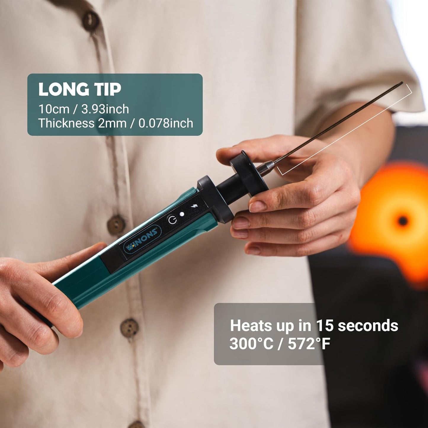 WINONS Hot Wire Foam Cutter Tool, WFC0010 Polystyrene and Styrofoam Cutter has 450°C Max. Temperature and Wider Cutting Zone, Hot Knife Cutting Tool with German Standards (Kit of 15)