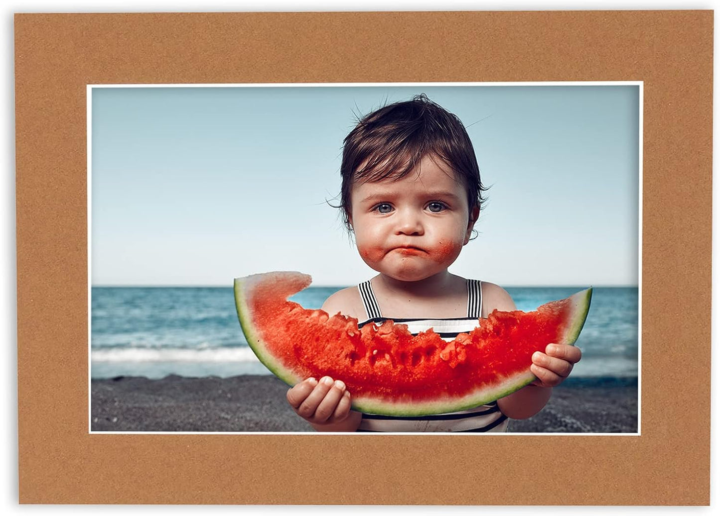 5x7 Mat for 8.5x11 Frame - Precut Mat Board Acid-Free Brown 5x7 Photo Matte Made to Fit a 8.5x11 Picture Frame, Premium Matboard for Family Photos, Show Kits, Art, Picture Framing, Pack of 10 Mats