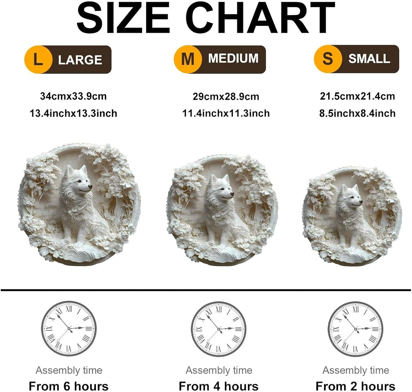 Wooden Puzzles Adults, 3D Paper Samoyed Dog Wooden Puzzles 100 Pieces, Unique Animal Shaped Wood Challenging Jigsaw Puzzles Gifts for Adults, 8.5x8.3in