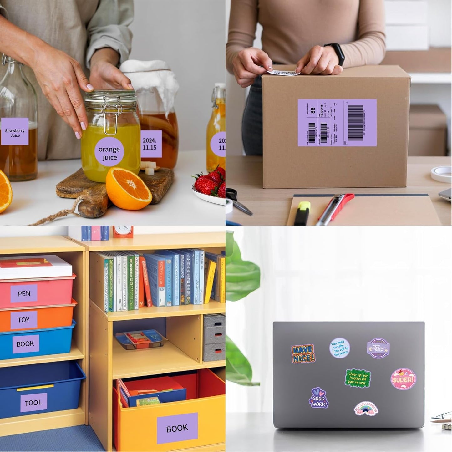 Printable Sticker Paper, 20 Sheets Purple Printable Sticker Paper, Laser/Inkjet Printing- Matte Purple, Letter Size (8.5" x 11")