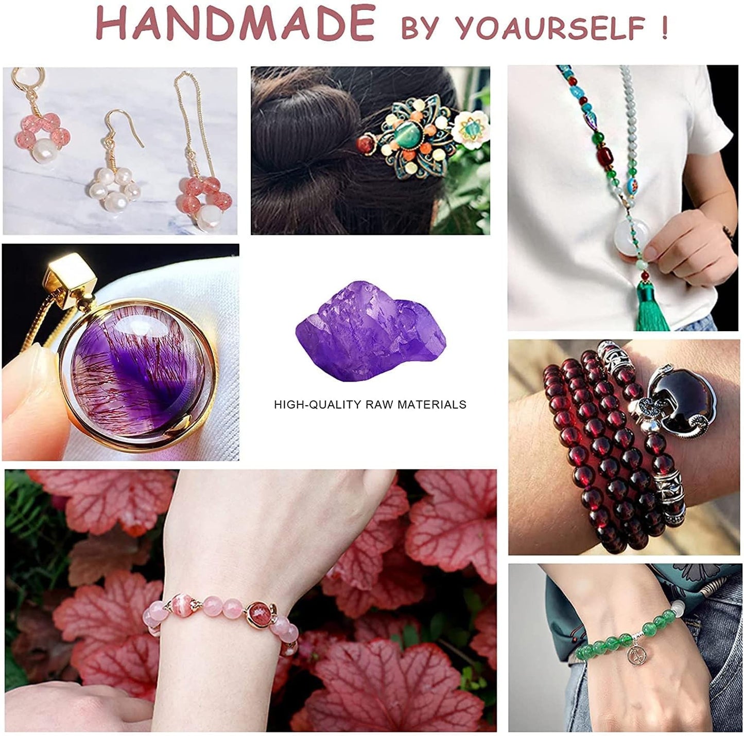 48PCS 8MM Lake Blue Chalcedony Stone Beads Energy Healing Beads for DIY Jewelry Bracelet Necklace Making for Jewelry Making 15Inch