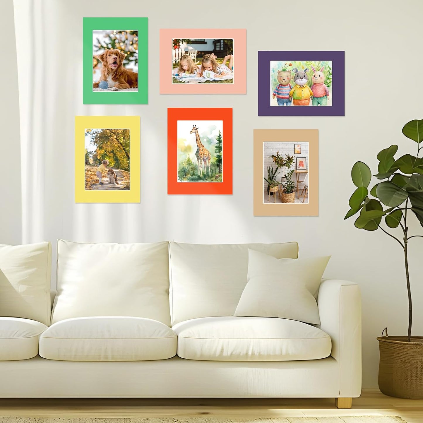 15 Pack 12x16 Picture Mats, Mixed Colors Frame Mattes for 9x12 Pictures Photo Frame Mat Core Bevel Cut Mat Board Show Kit for Photos, Prints, Artworks