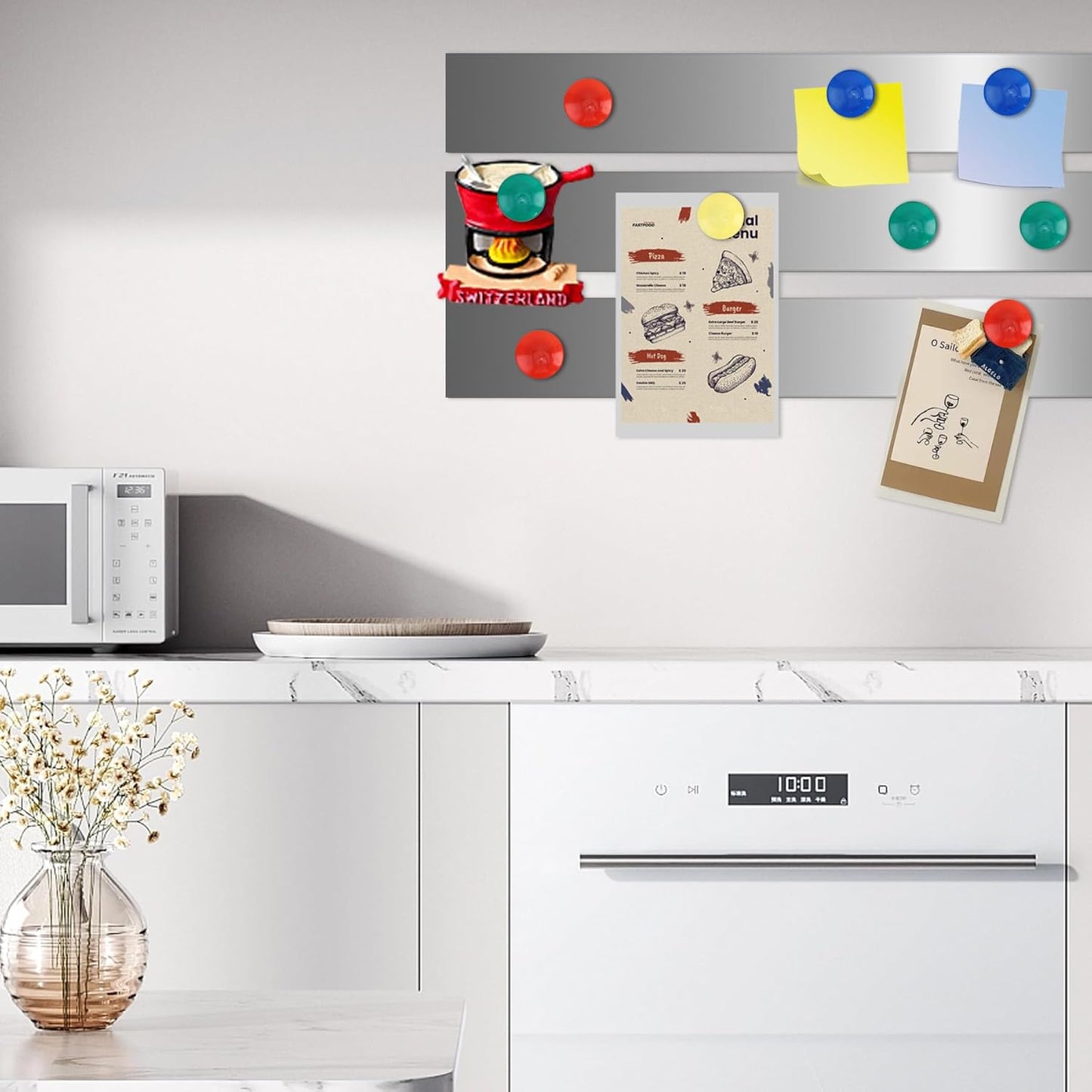 Self Adhesive Backing Metal Strip for Magnets, Flexible Ferrous Memo Tapes Roll for Bulletin Boards in Studio, Office, School (Glossy Silver, 118''L x 3.15''W)