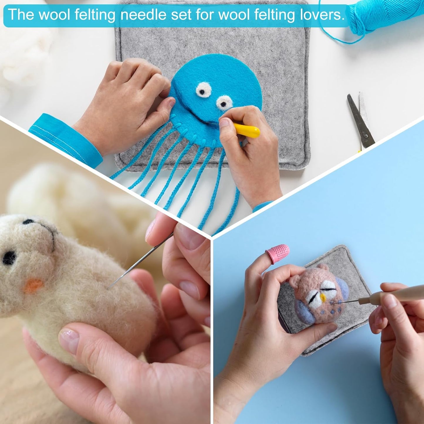 HARFINGTON Needle Felting Pad 8.07"x9.84"x1.38" Wool Needle Felting Mat Sponge Foam Pad Block for Needle Felting Projects