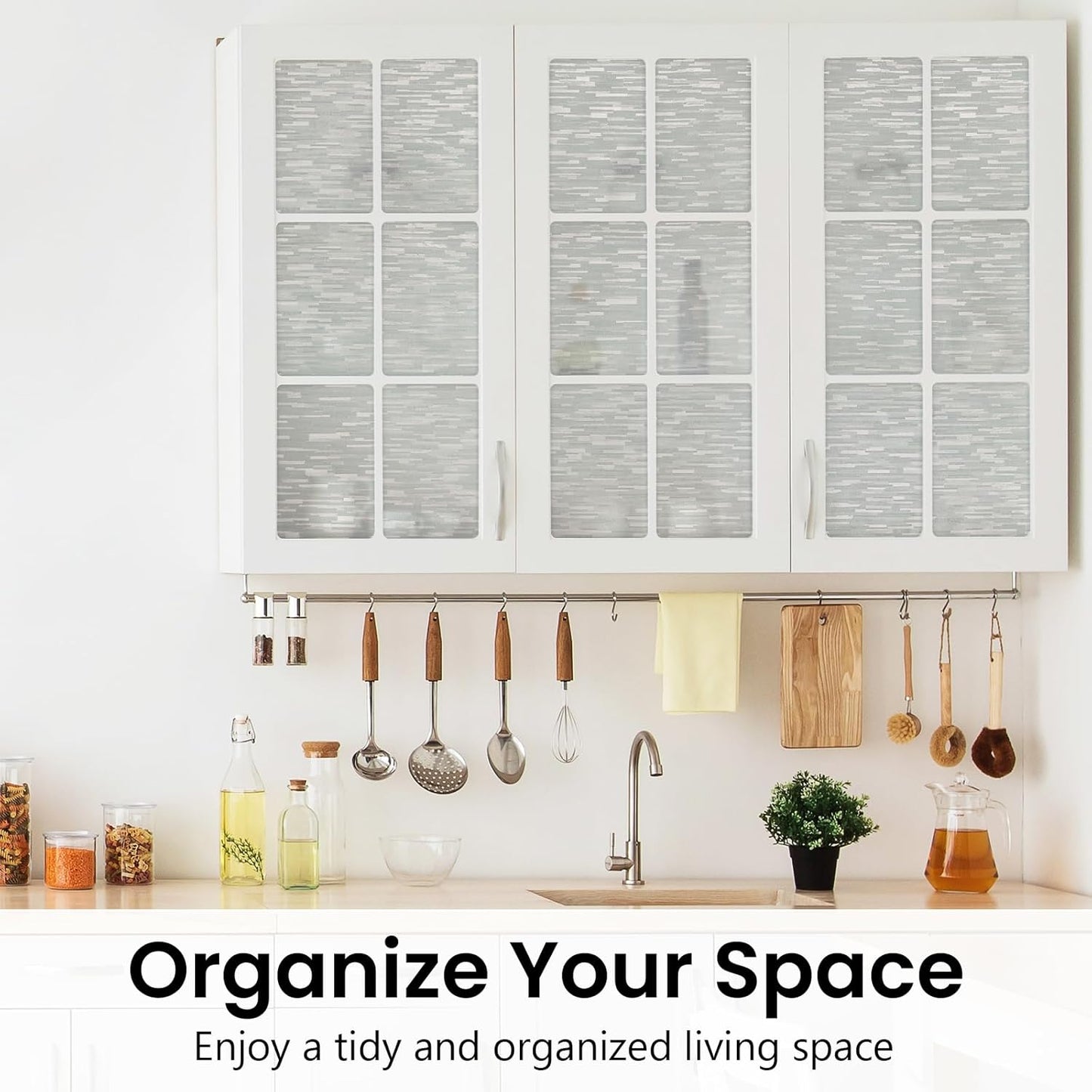 Haton Window Privacy Film, Frosted Glass Static Cling Sun Heat Blocking Window Clings, Frosting Opaque Coverings Stickers Tint for Home Office Door, Non Adhesive, White 29.5" x 78.7"