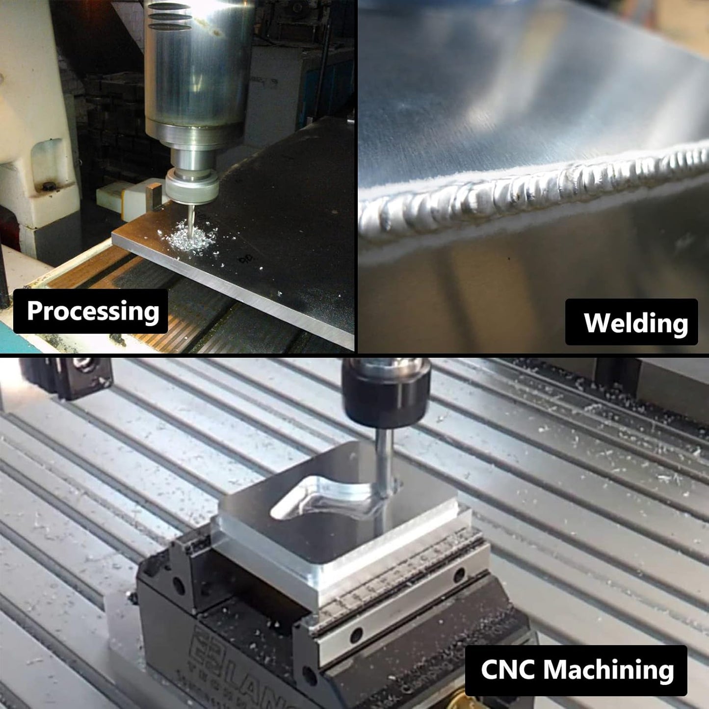 6061 T651 Aluminum Sheet Metal 12 x 12 x 1/4 (0.25”) Inch, Flat 6MM Aluminum Metal Plate for Crafting, Industrial, Double-Side Protective Film