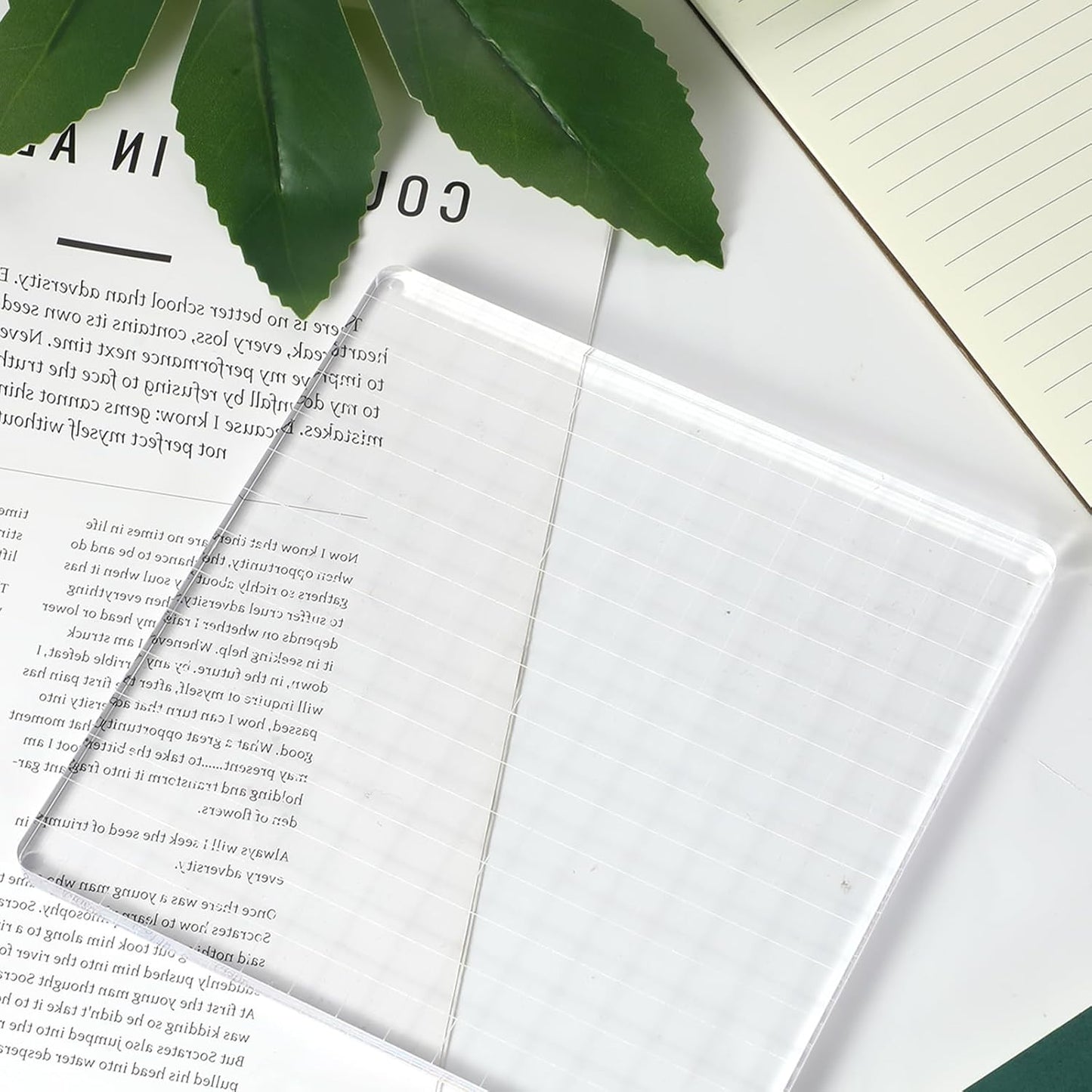 Large Acrylic Blocks for Stamping,5.9"×5.9" Transparent Acrylic Stamp Block,Clear Stamps for Card Making for DIY Crafts Scrapbooking Card Making Decorative Stamps