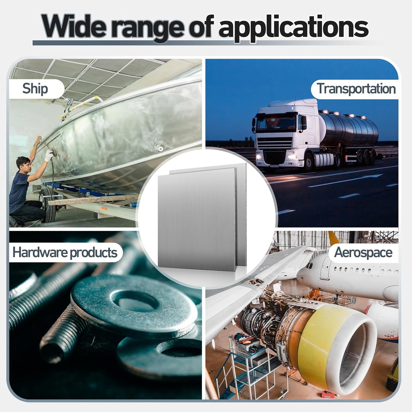 Blulu 2 Pcs 6061 Aluminum Sheet Metal Plate 15 x 15 x 1/8 in (3 mm) Flat Plain Thickness Panel Covered with Protective Film Solid Rectangle Flat Stock for Crafting Industry Structural Framing Base