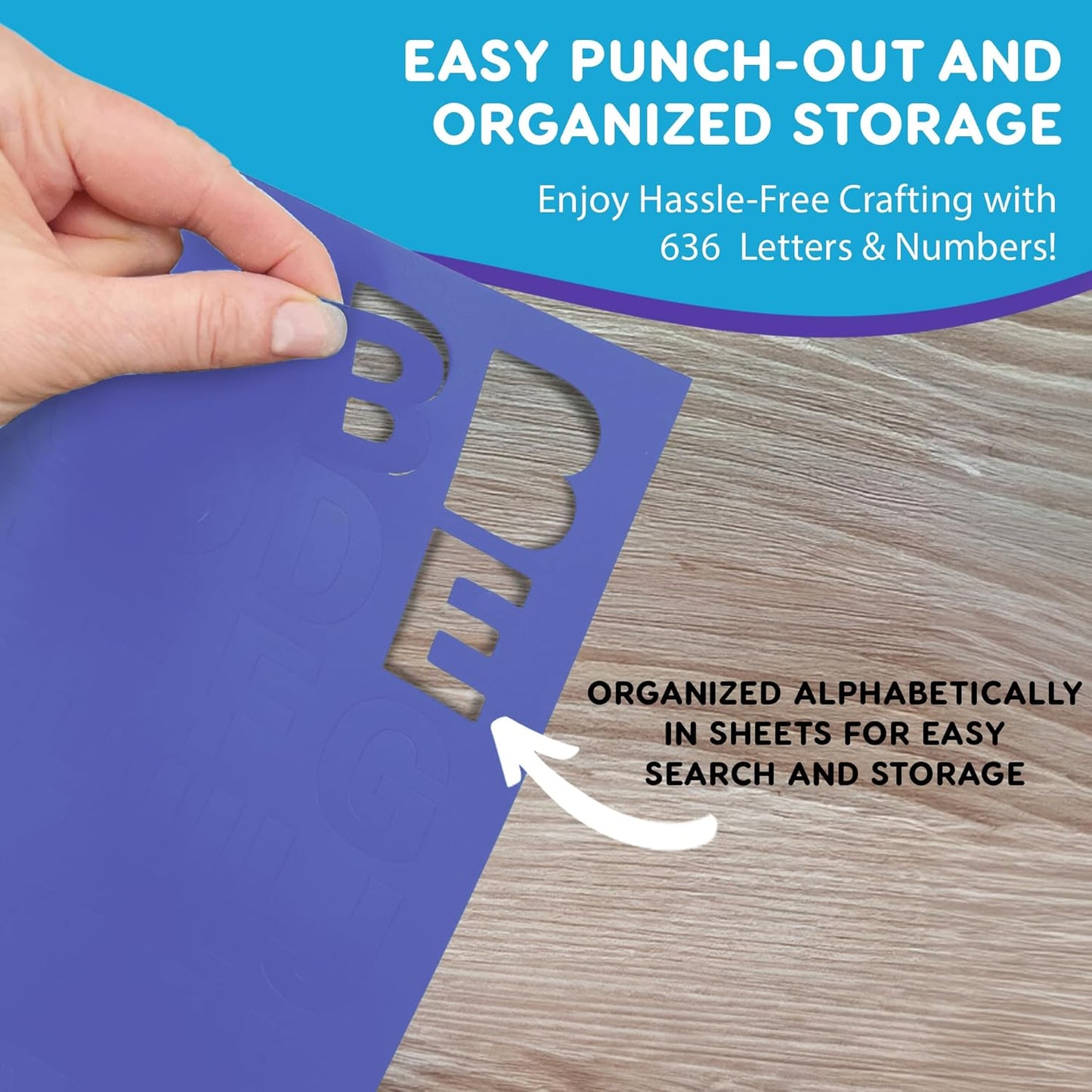 FreshCut Crafts 636 Pcs 1.5 in. Purple Bulletin Board Letters & Numbers, Capital Alphabet Letters, Numbers, Punctuation, US Made Card Stock Punch Out Letters for Posters, Bulletin Boards, Classroom