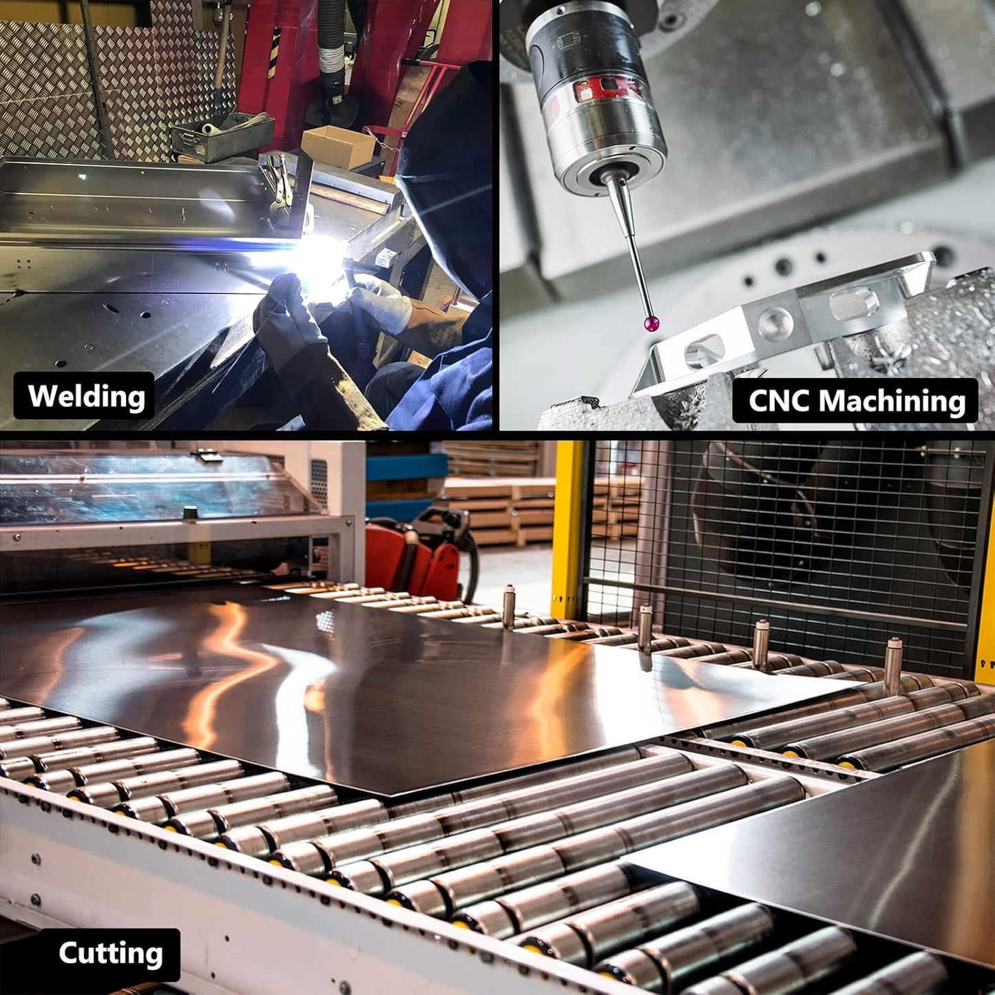 6061 T651 Aluminum Sheet Metal 7 x 14 x 1/4 Inch Flat Plain Aluminum Plate Covered with Protective Film, Heat Treatable Rectangle 6MM Aluminum Metal Plate for Industrial, Crafting