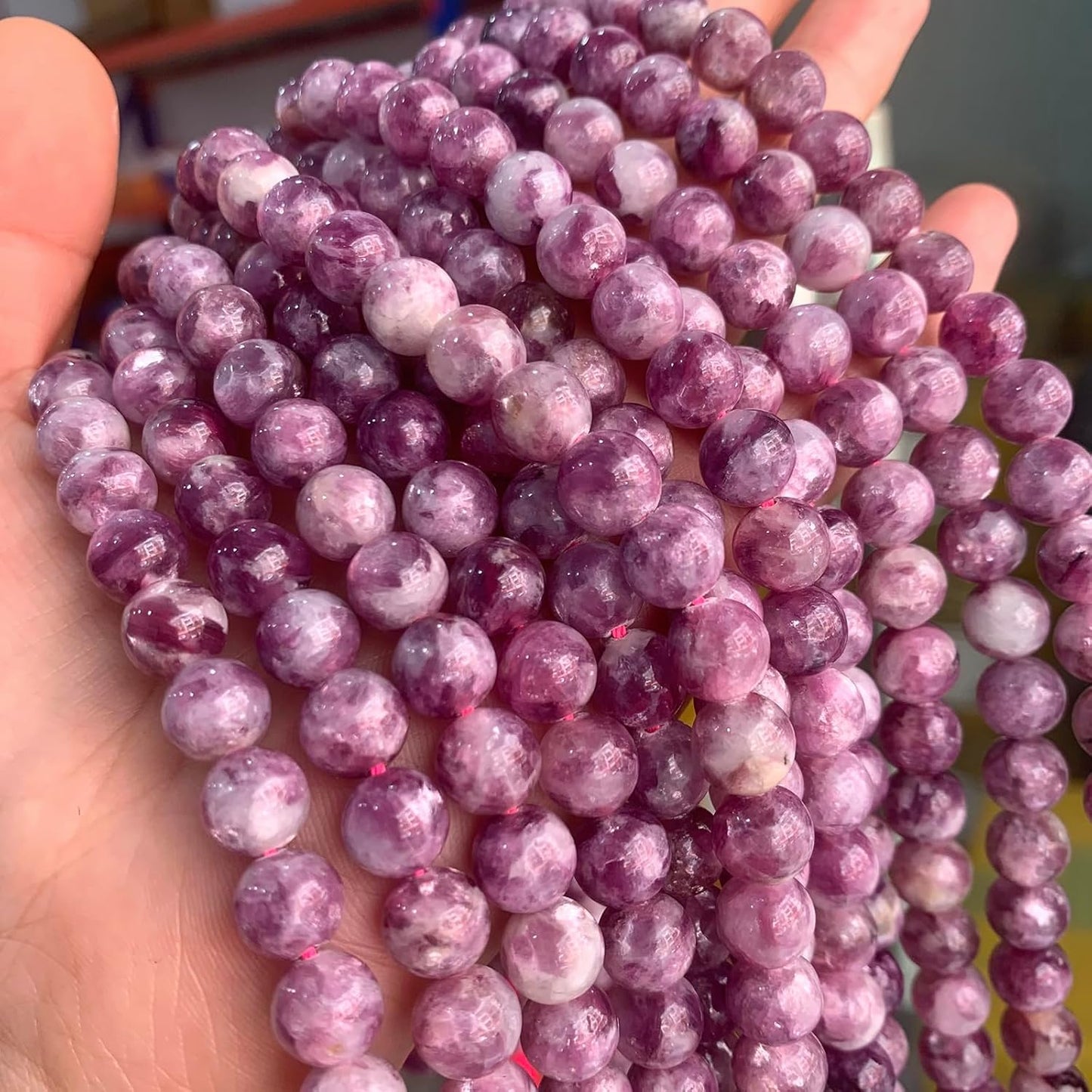 90PCS 4MM Natural Stone Purple Emerald Beads Round Loose Beads for Jewelry Making DIY Bracelet Necklace Accessories 15"