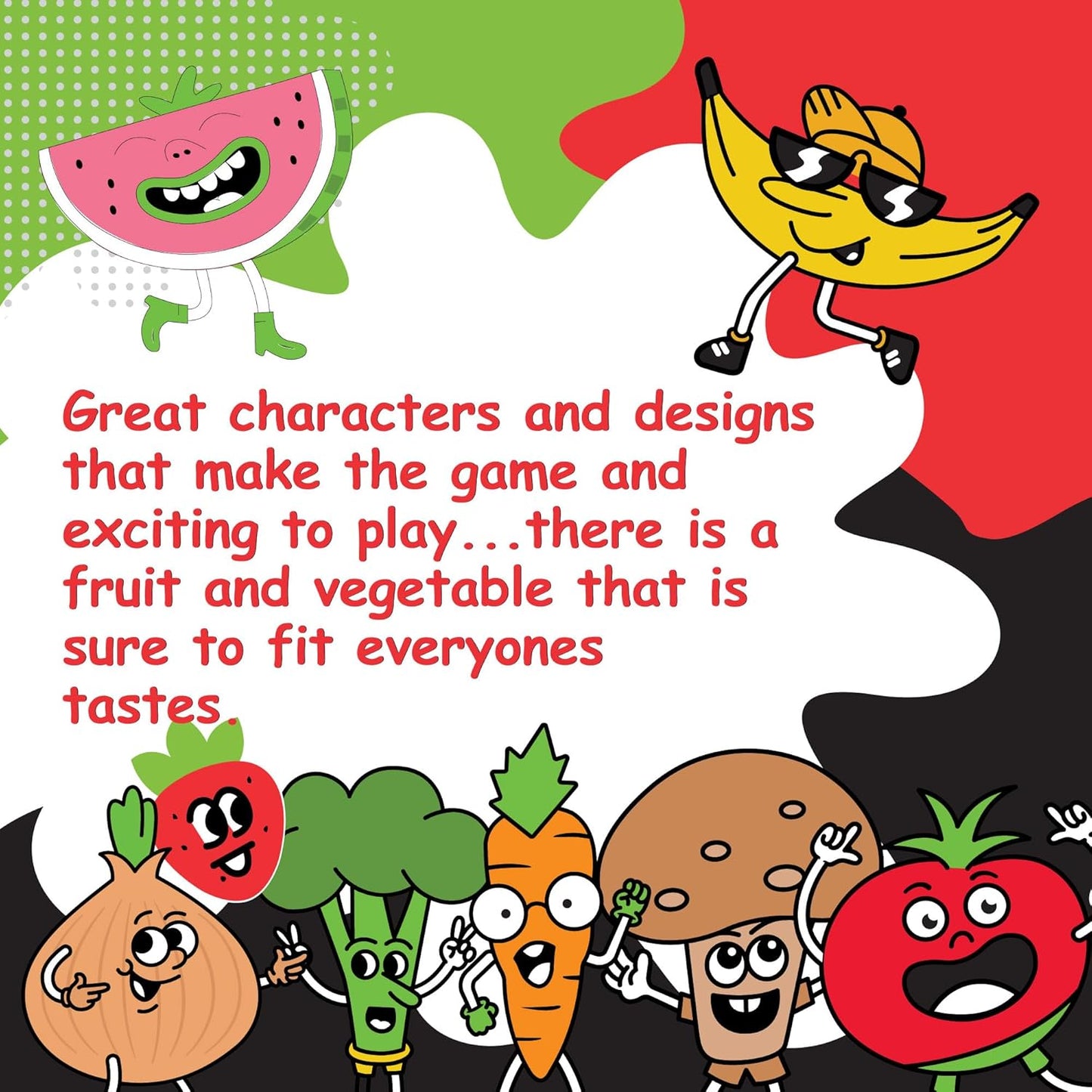 Games Fruit War, A Family Friendly Game That is a Twist on The Classic Card-Game of War, with Quicker Play, Intense Battles and Fun Characters. 2-4 Players Ages 8+ (Red)
