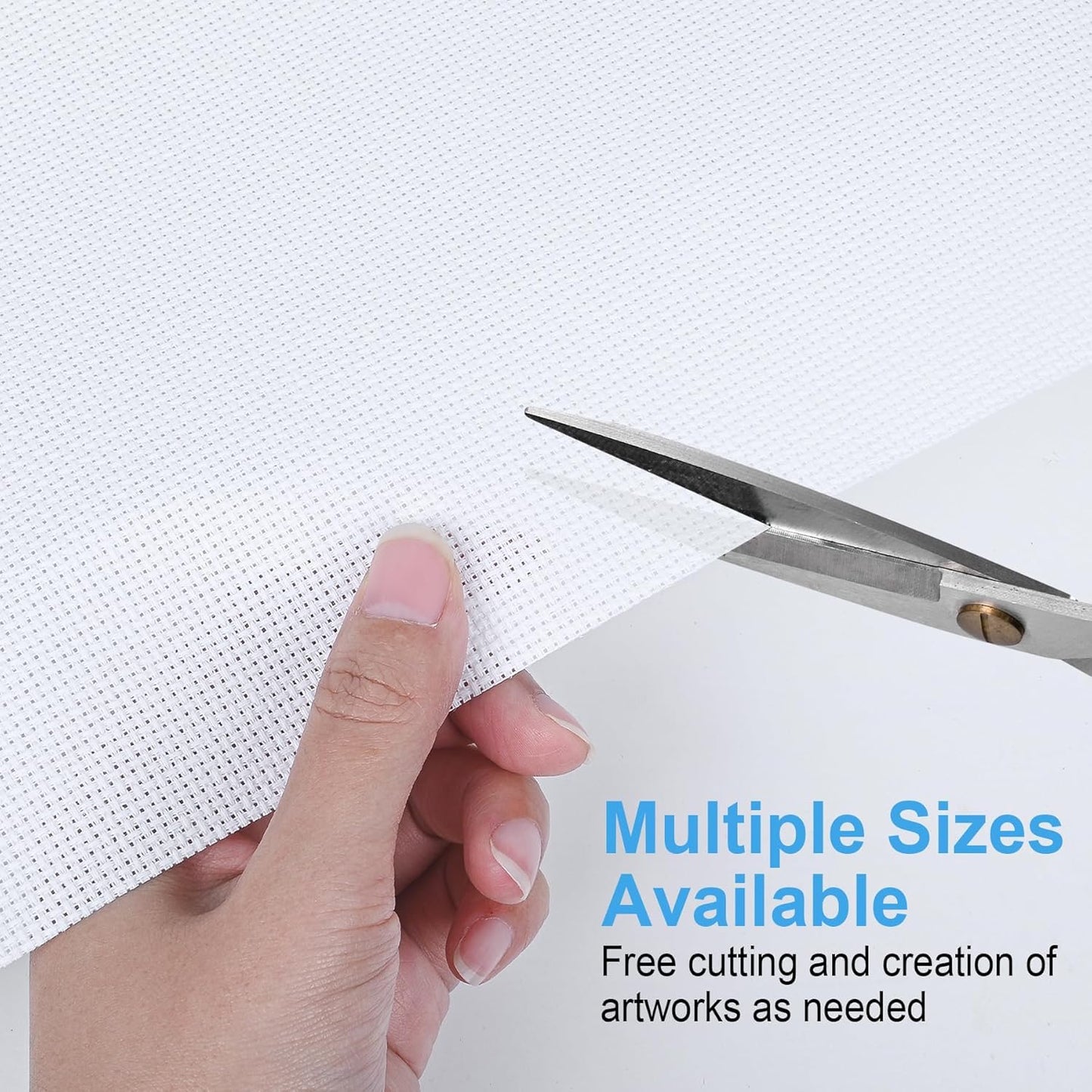 Cross Stitch Fabric 14 Count Aida Cloth 28 x 19 Inch Large Size Classic Reserve Cross Stitch Supplies Embroidery Fabric for Home DIY Craft Decoration Handmade, White