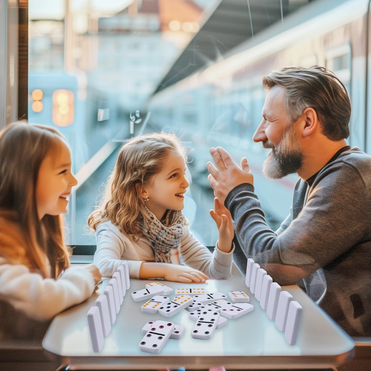 Double Six Dominoes Set with Tin Box - 28 Color Double 6 Domino Tiles for Kids & Adults, Classic Family Board Games for 2-4 Players, Travel, Party