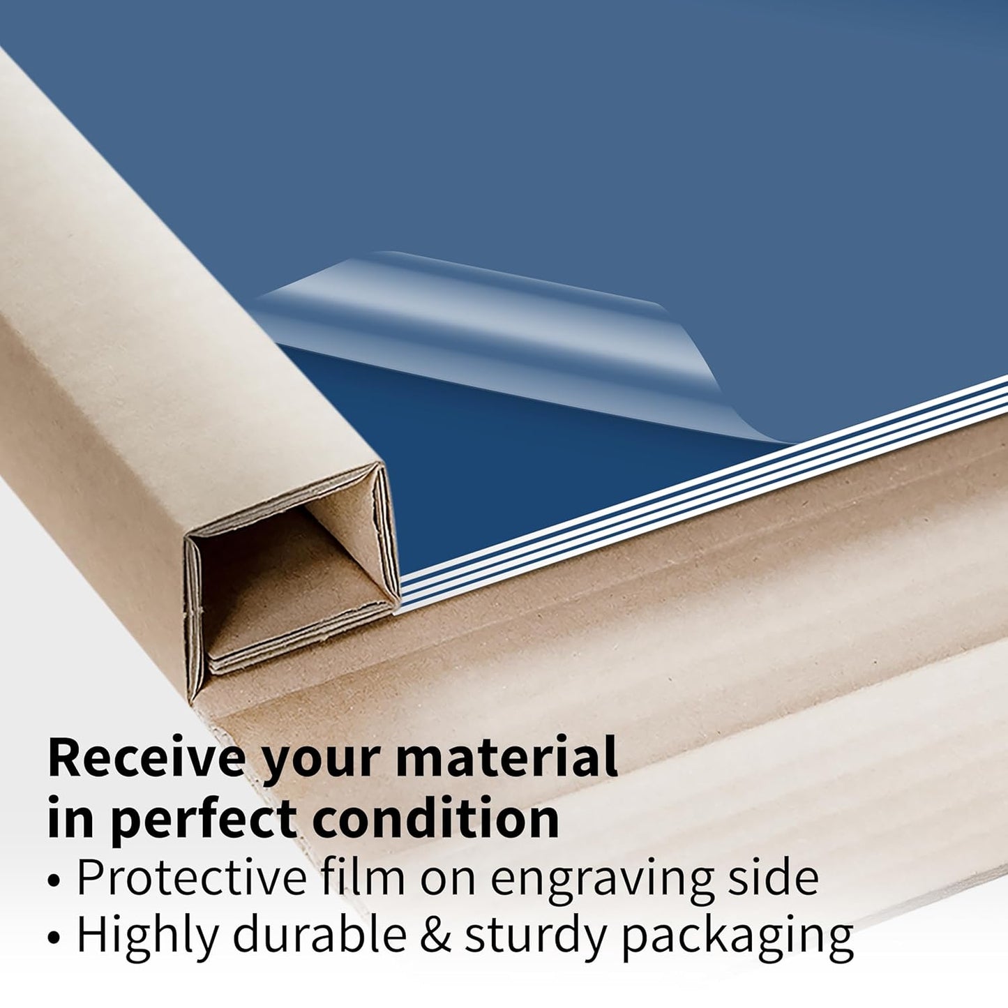 Trotec TroLase | 12"x24"x1/16", 4 Pcs | Sapphire/White | 2 Ply | Modified Acrylic | Laser Engraving Double Color Plastic Sheet | Engraving Blanks for Laser, Saw, Guillotine | Made in USA