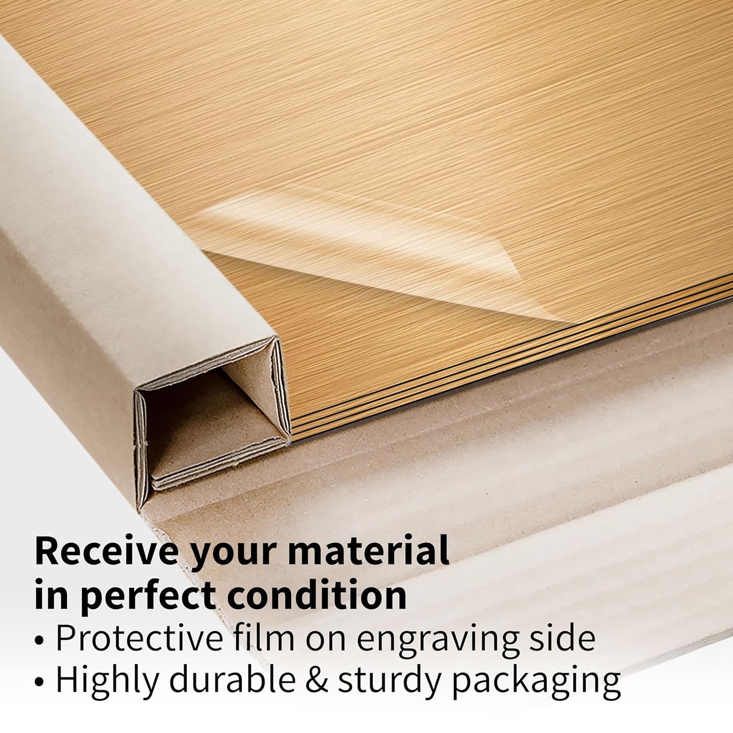 Trotec TroLase Lights | 24"x12"x1/250"(0.1mm thick) | Adhesive-Backed Flexible Laser Engraving Sheet/Film for Decal & Label | Double Color Plastic Sheet for Engraving | Brass/Black | 10pcs